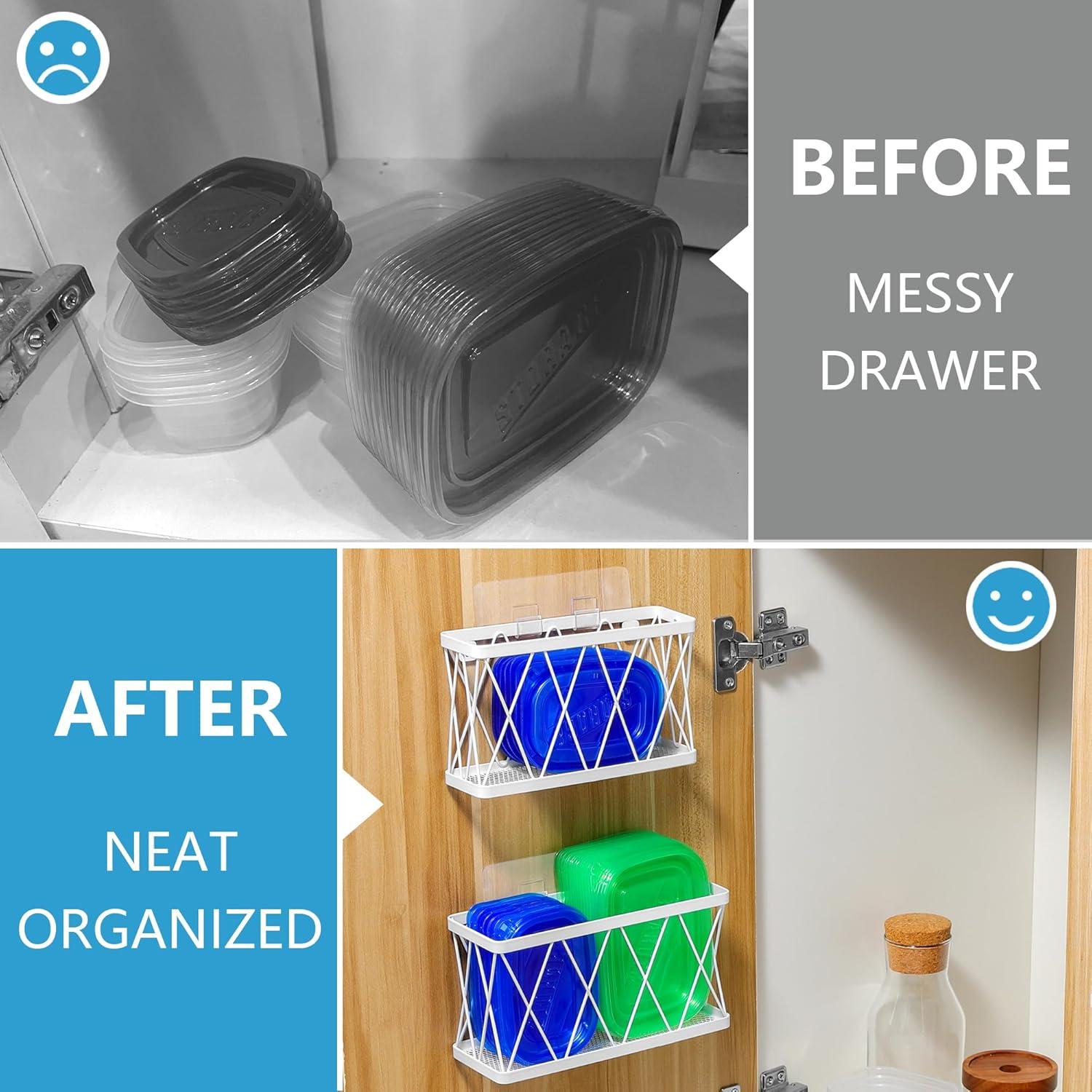 YIGII Organizador de Puerta de Gabinete 3 Paquetes Blanco