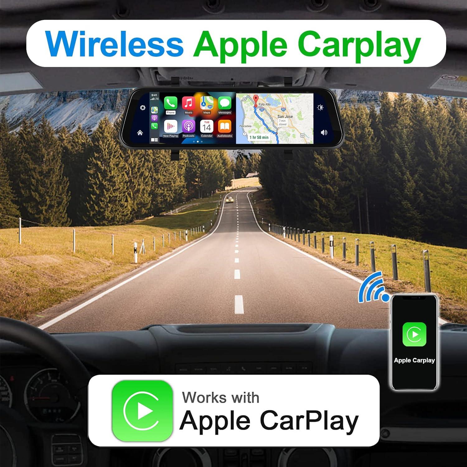 Cámara de Espejo Retrovisor Hikity 9.66" 2.5K con Carplay