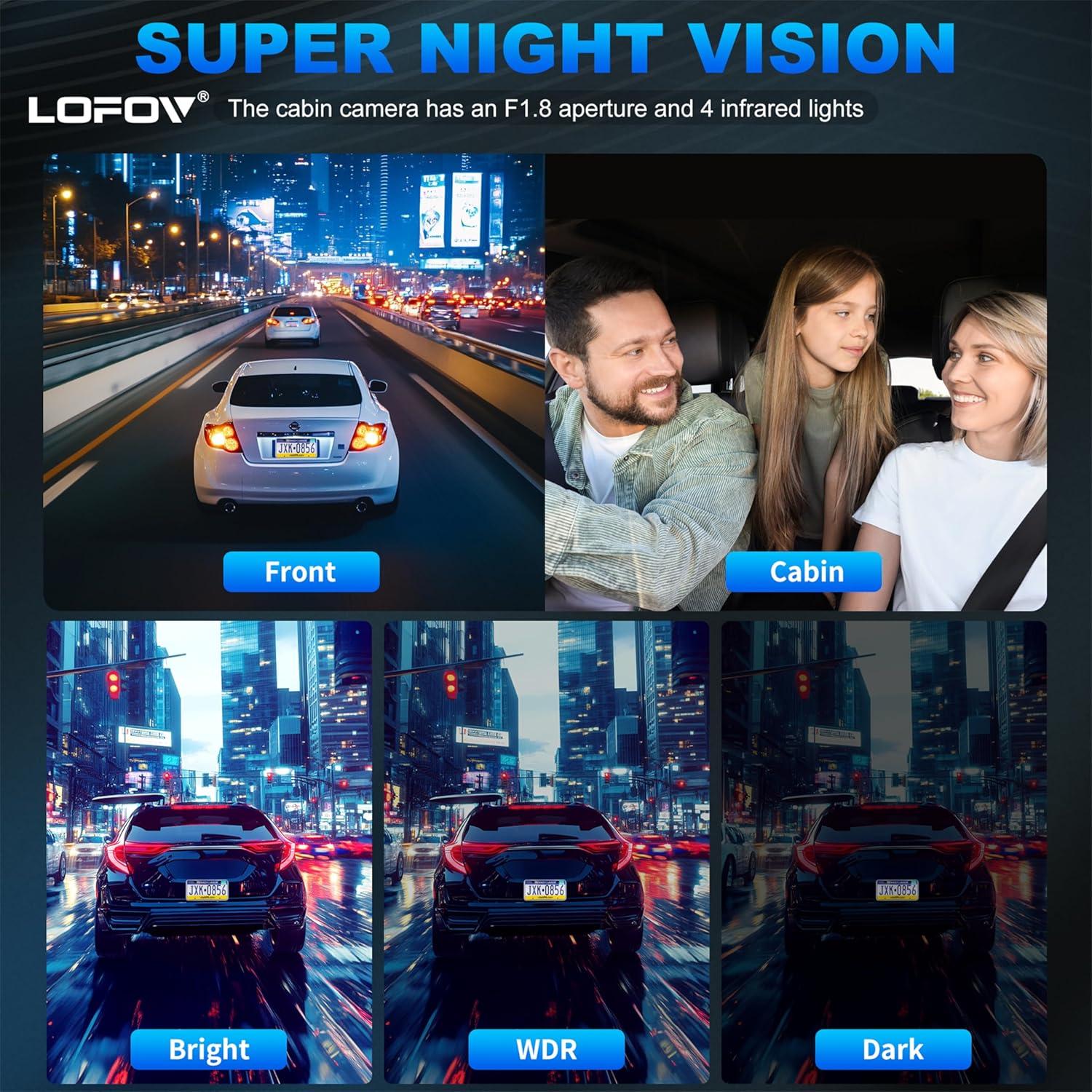 Cámara Dash 360° LOFOV 4 Canales FHD 1080P con Tarjeta 64GB