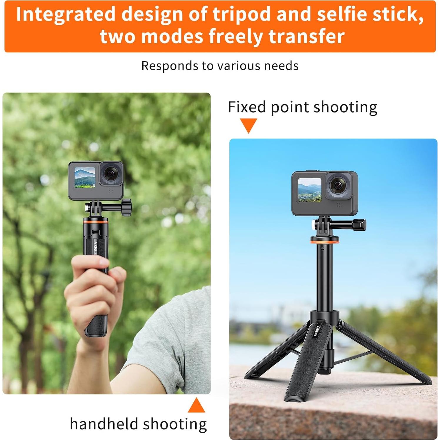 Trípode Extensible Portátil VRIG TP-08 para GoPro 51cm