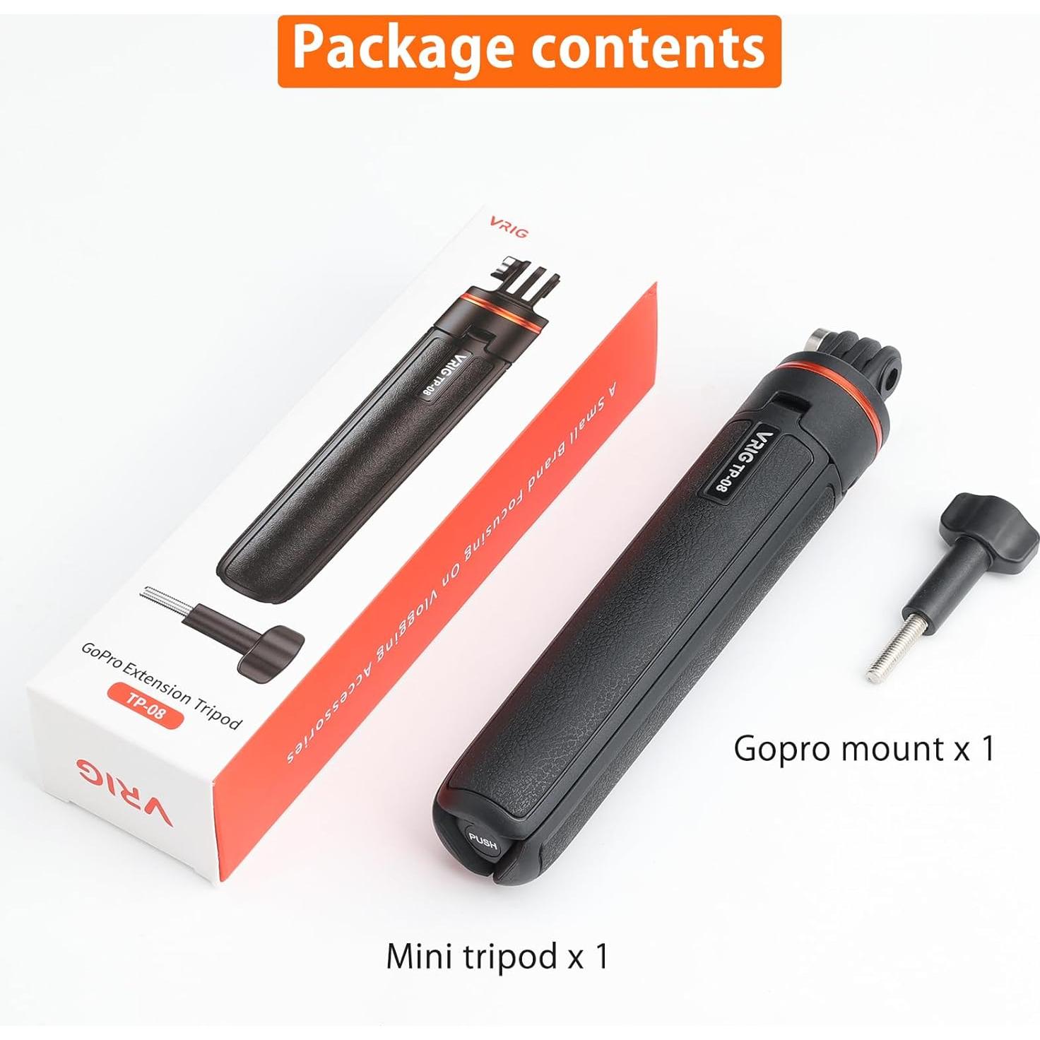 Trípode Extensible Portátil VRIG TP-08 para GoPro 51cm