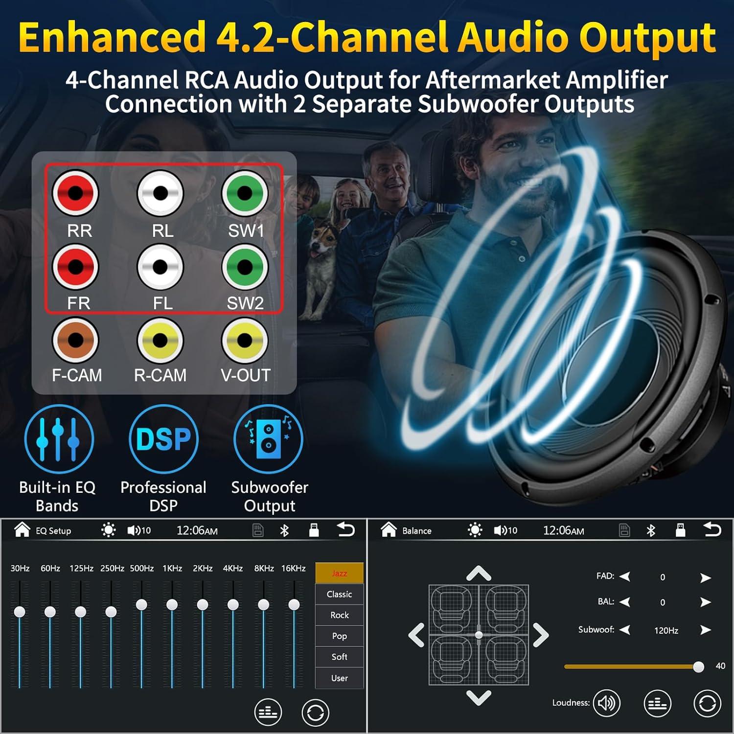 Estéreo de Coche SJOYBRING Doble Din 7" QLED Bluetooth