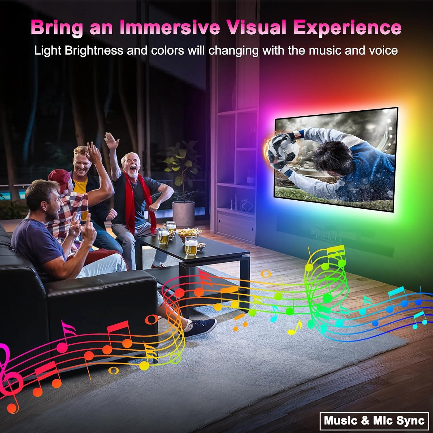 Tira LED RGB 3.00m Daymeet para TV 81-109cm, Control APP