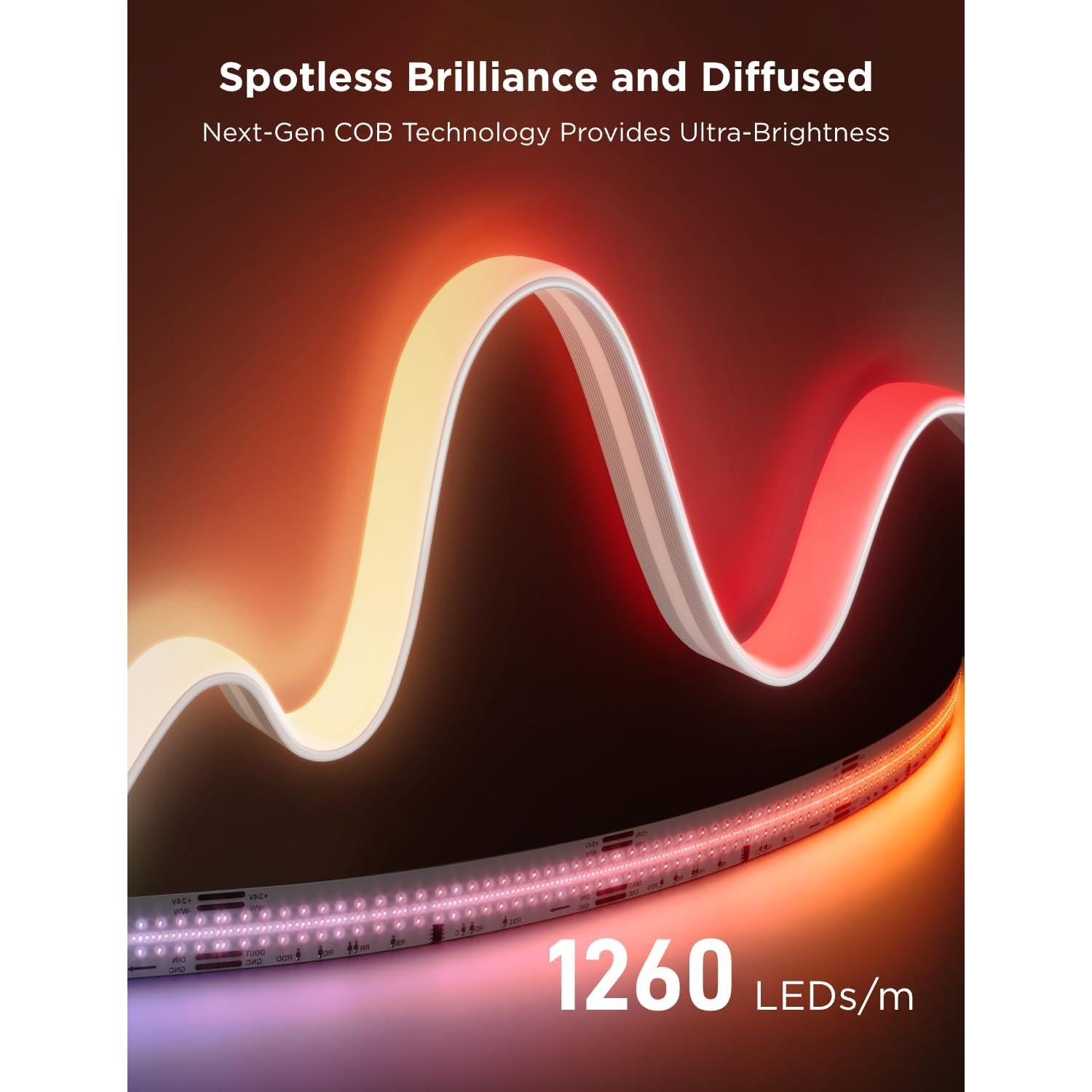 Luces LED de Tira Govee COB 2.99m RGBICW para Dormitorio