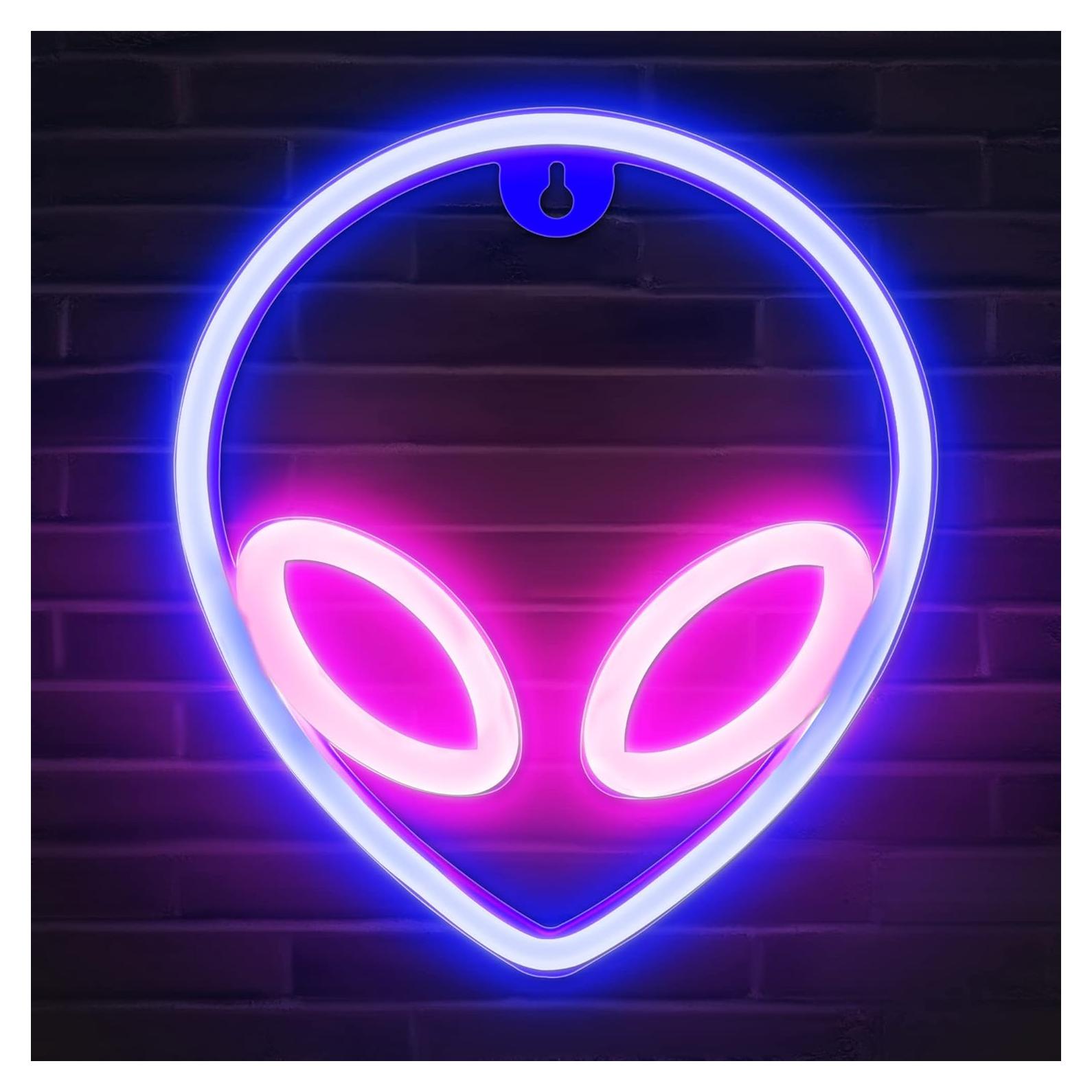 Lámpara de Neón Alienígena Lumoonosity Rosa y Azul 19.5x22.1cm