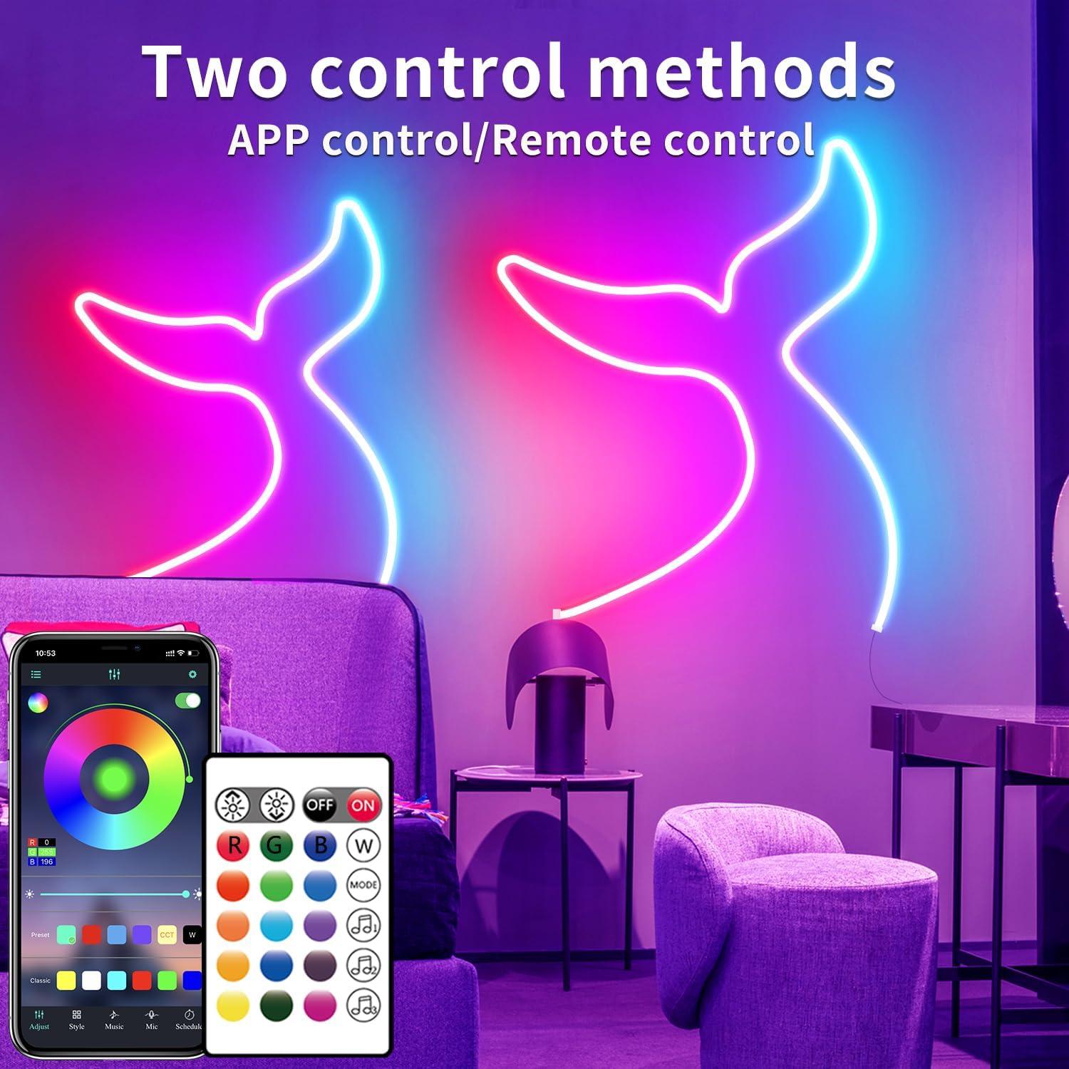 Tira de Luz LED Neón 5m Segrass RGB Control Remoto IP65