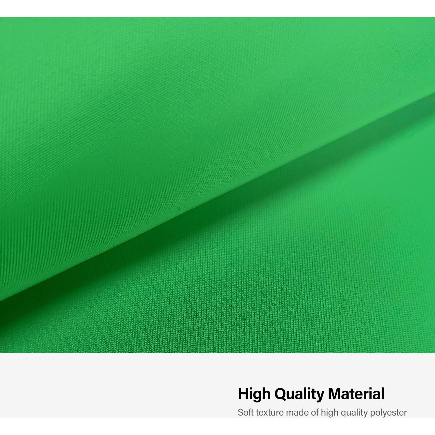 Julius Studio 6 x 9 ft. Chromakey Green Soft Texture Backdrop Screen, Photo Background Muslin, Premium High Density Synthetic Fabric, Stronger Longer Lifespan with 4 Elastic String Clips, JSAG685