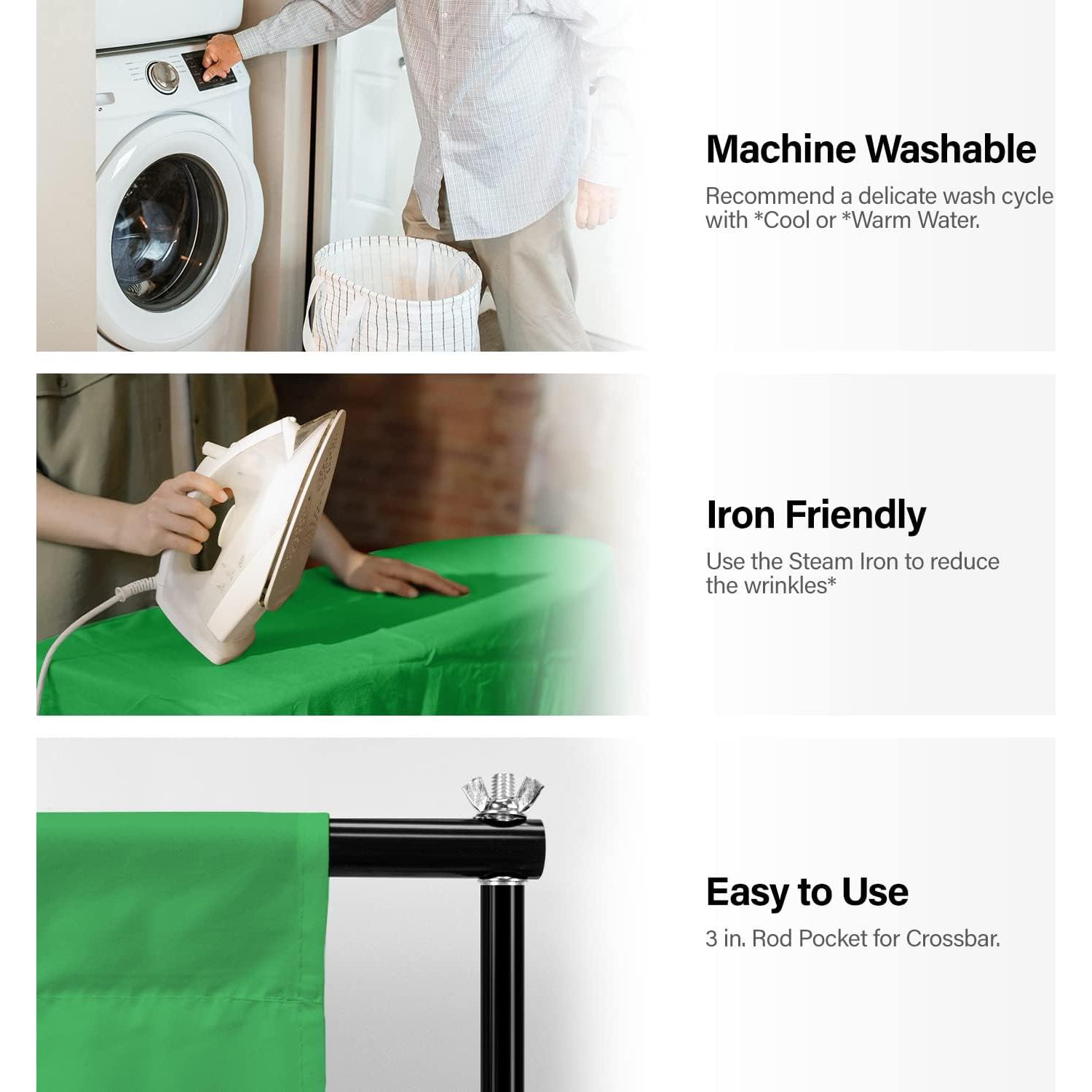 Julius Studio 6 x 9 ft. Chromakey Green Soft Texture Backdrop Screen, Photo Background Muslin, Premium High Density Synthetic Fabric, Stronger Longer Lifespan with 4 Elastic String Clips, JSAG685