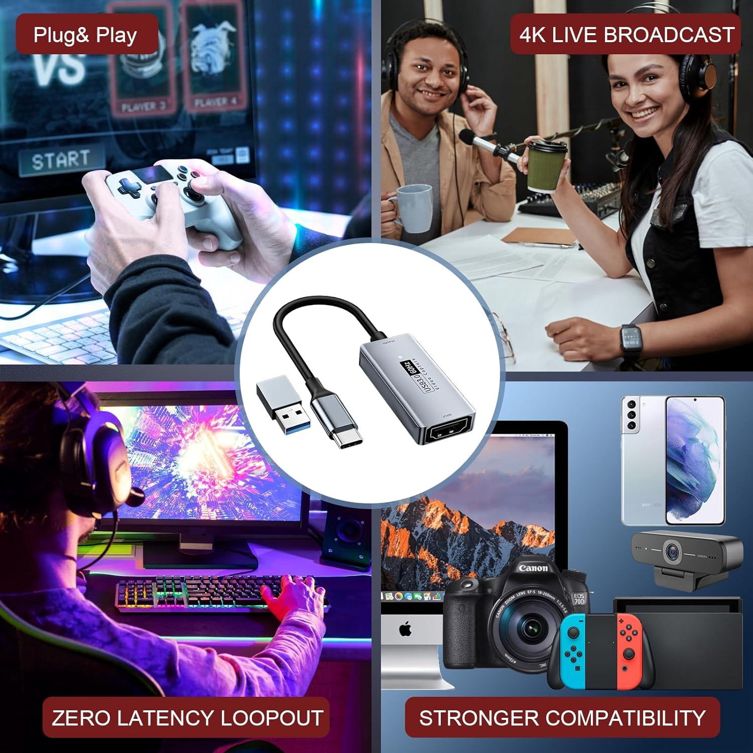 Tarjeta de Captura de Video Newhope 4K HDMI a USB-C 3.0 1080P