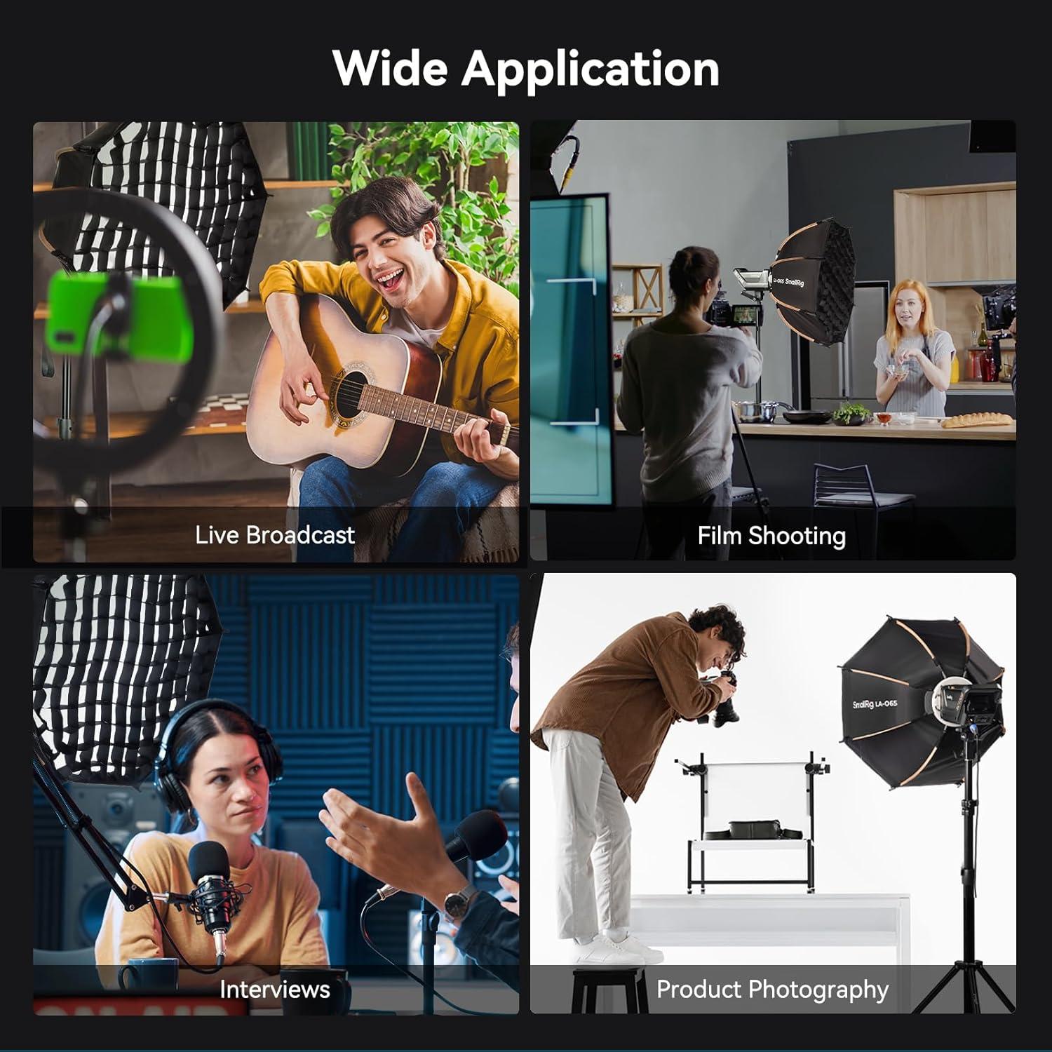 SmallRig LA-O65 Octagonal Softbox, 65cm/25.6in Quick Release Softbox with Carrying Bag, for Bowens Mount COB Lights for SmallRig for Neewer for Aputure for Godox