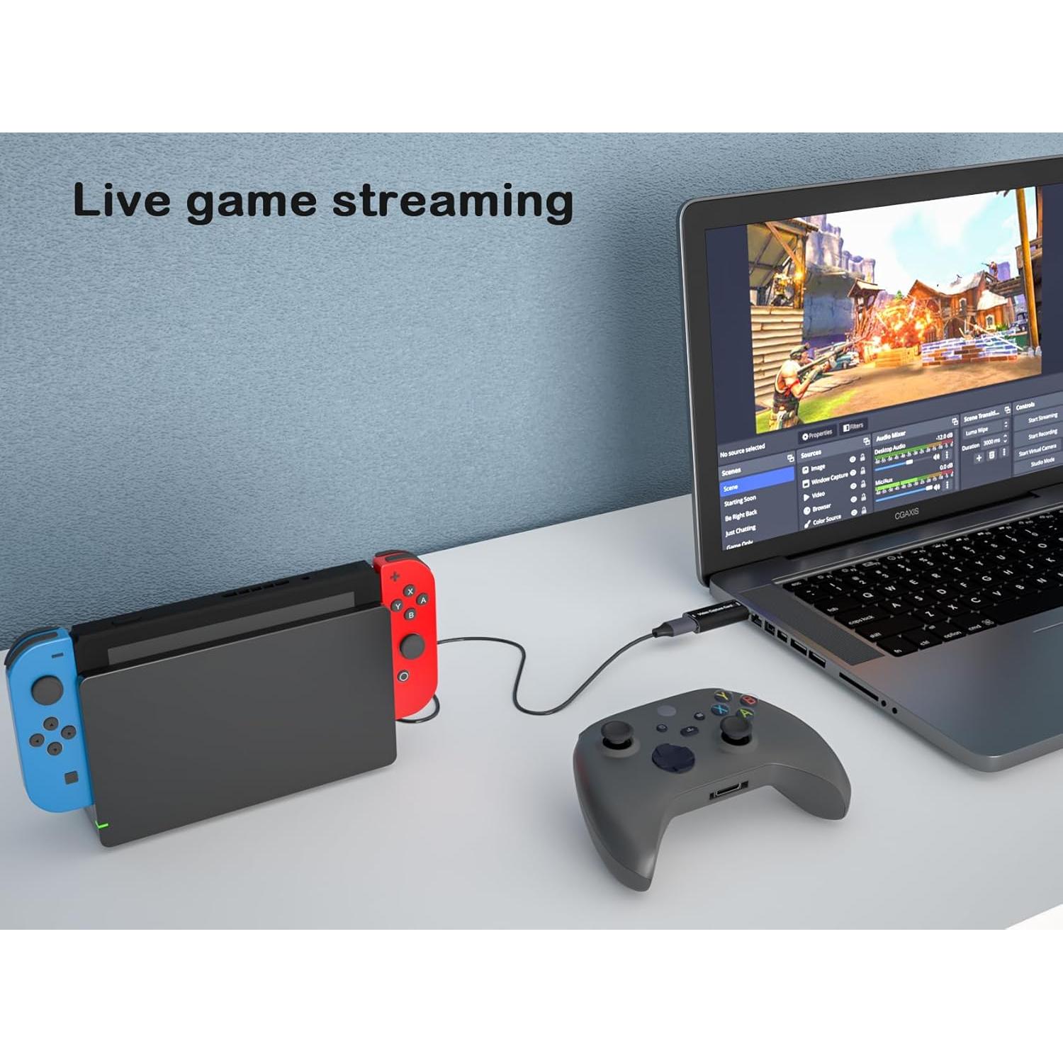 Capture Card for Streaming - 4K HDMI Video Capture Card,Cam Link Card Game Audio Capture Adapter,HDMI to USB 2.0 Record Capture Device for Streaming, Gaming,Live Broadcasting