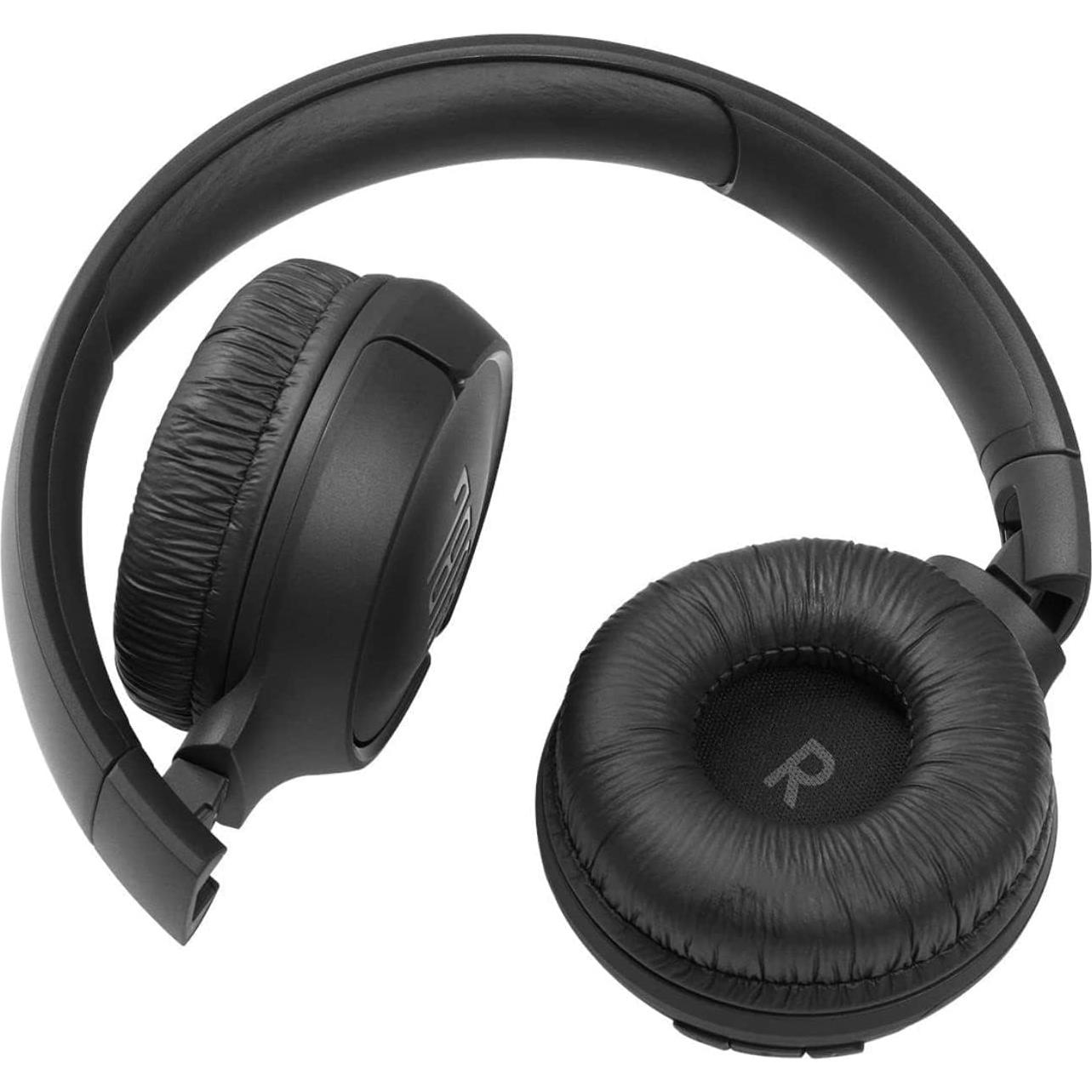 JBL Tune 510BT: Wireless Bluetooth On-Ear Headphones with Purebass Sound - with Cleaning Cloth - Black