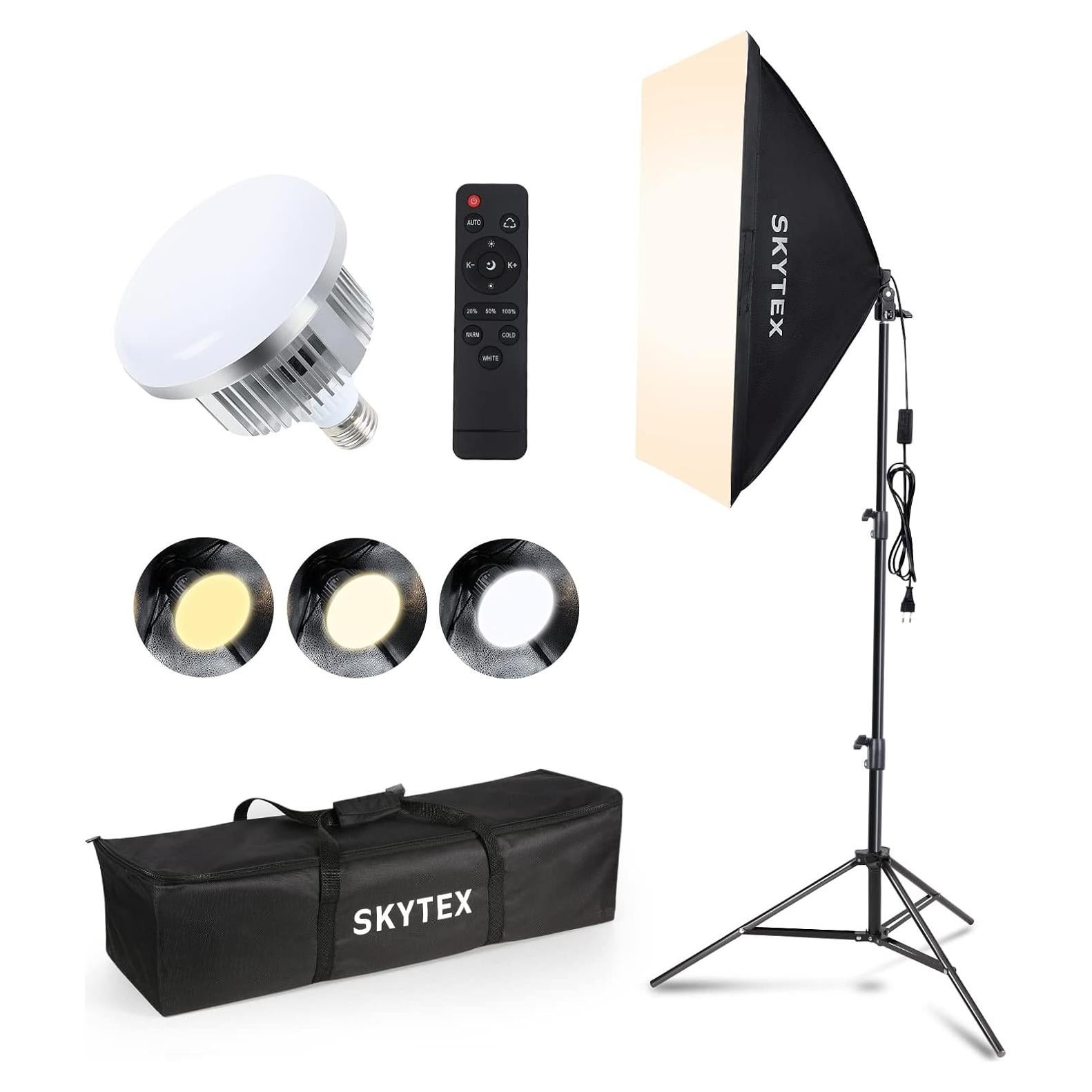 Kit de Iluminación Softbox Skytex 50x70cm 85W LED E27