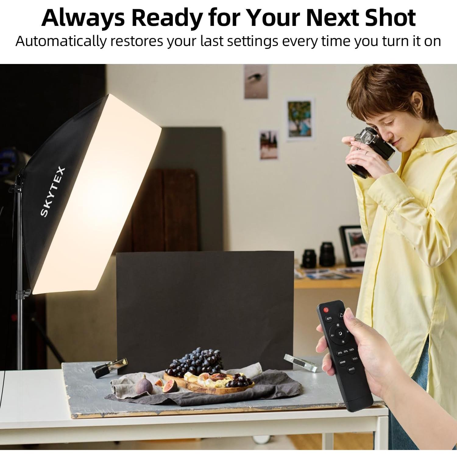 Kit de Iluminación Softbox Skytex 50x70cm 85W LED E27