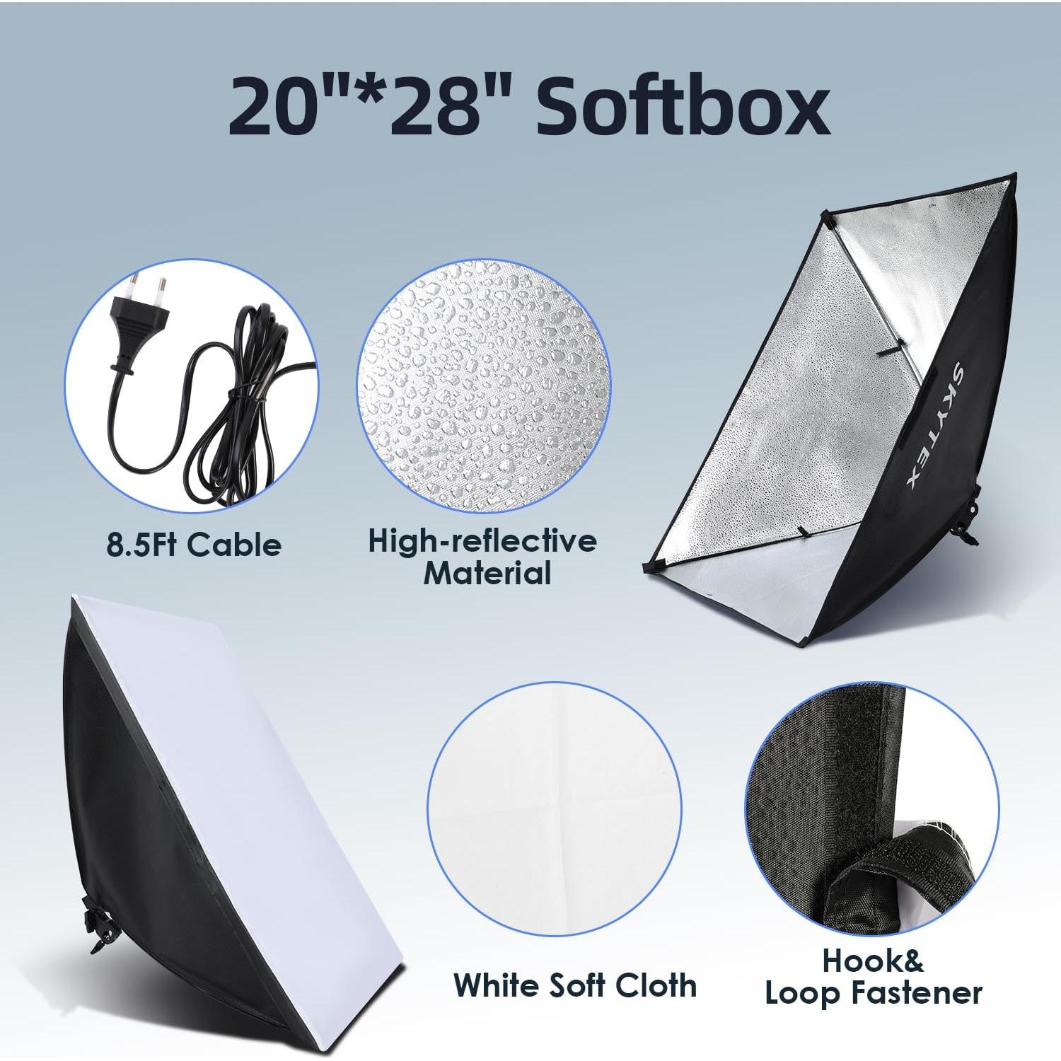 Kit de Iluminación Softbox Skytex 50x70cm 85W LED E27