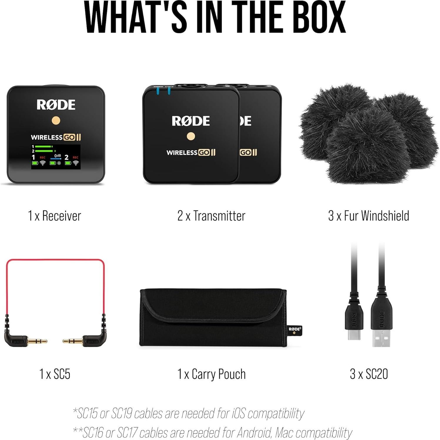 Micrófono Inalámbrico RØDE Wireless GO II Doble Canal USB