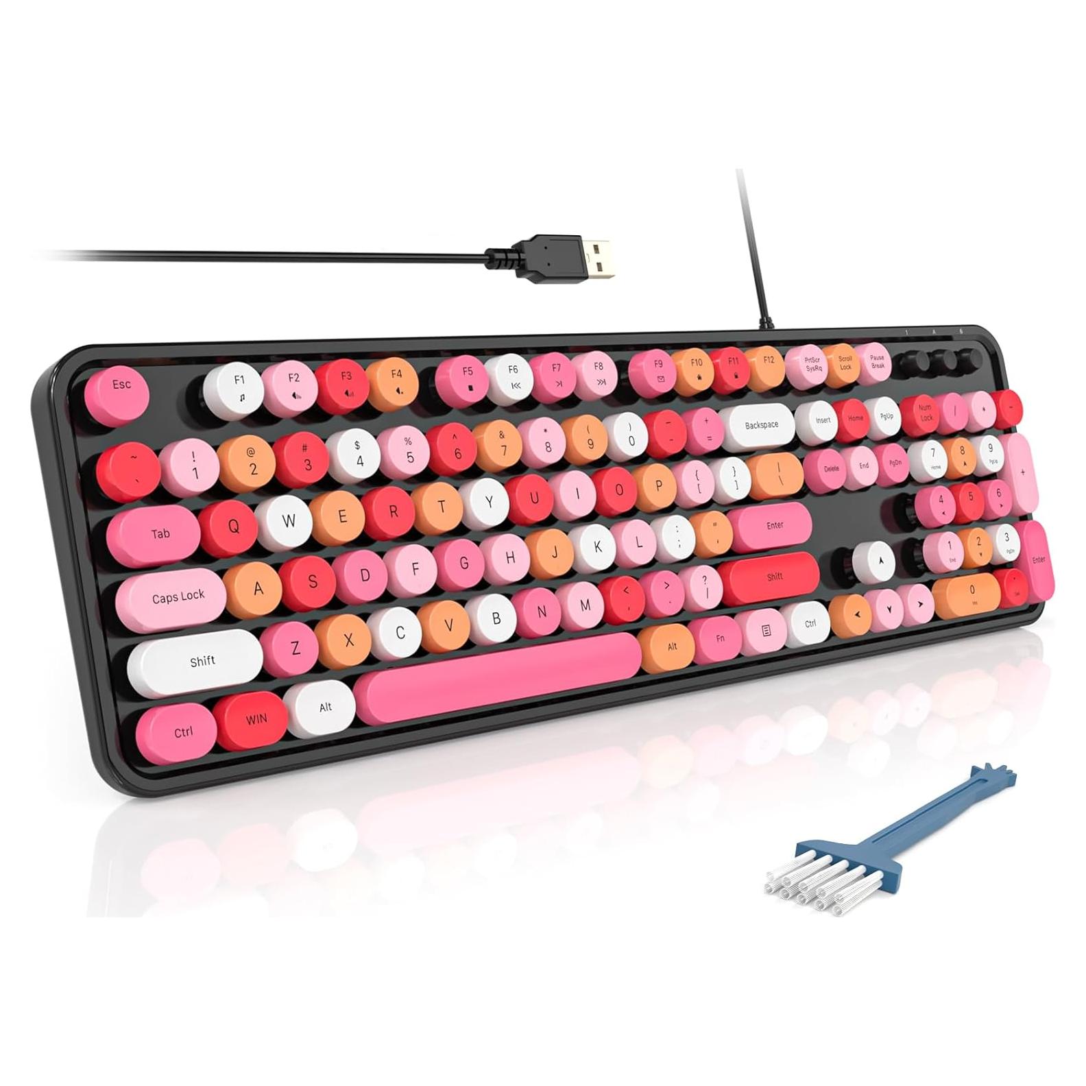 Teclado con Cable MOFII Estilo Máquina de Escribir Colorido