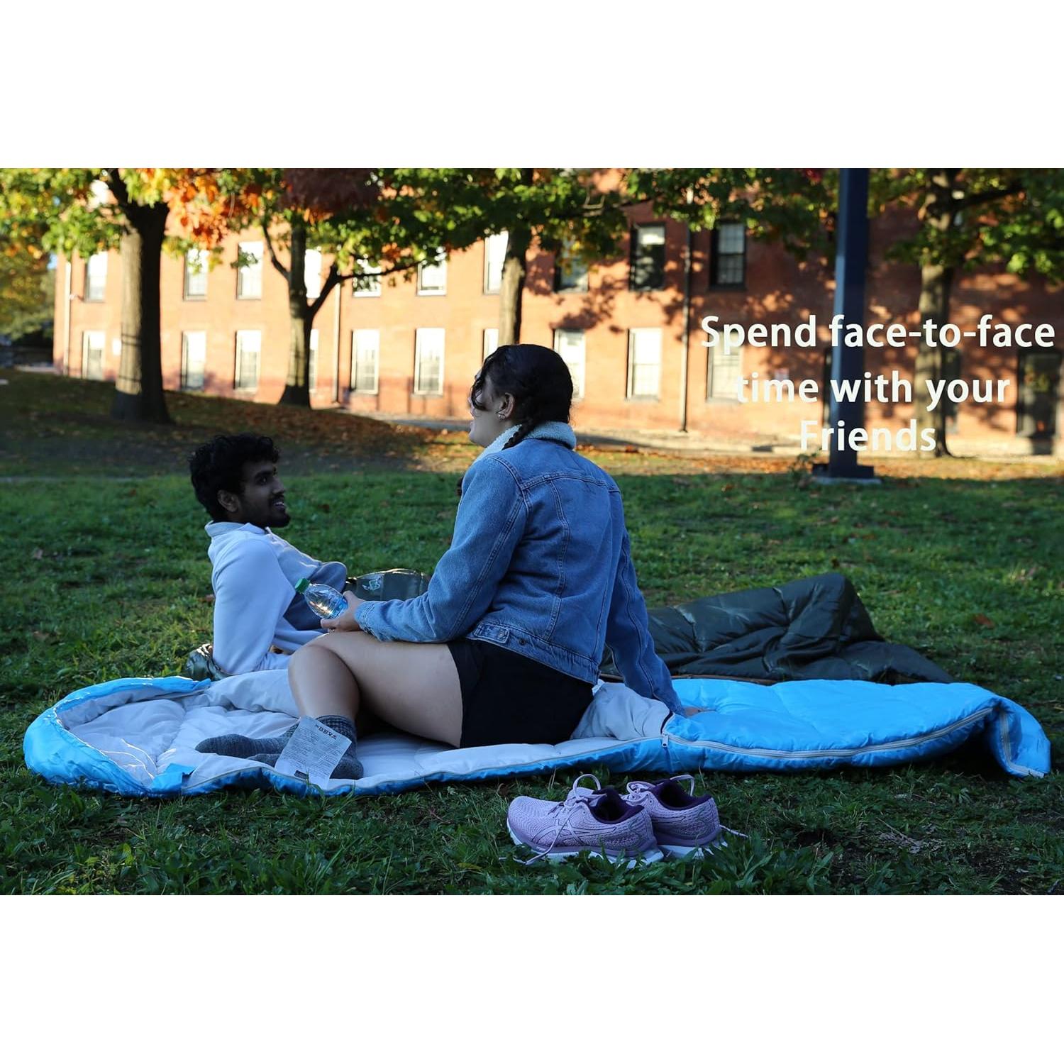 Saco de dormir outdoor on-green 4 estaciones 208x81cm negro