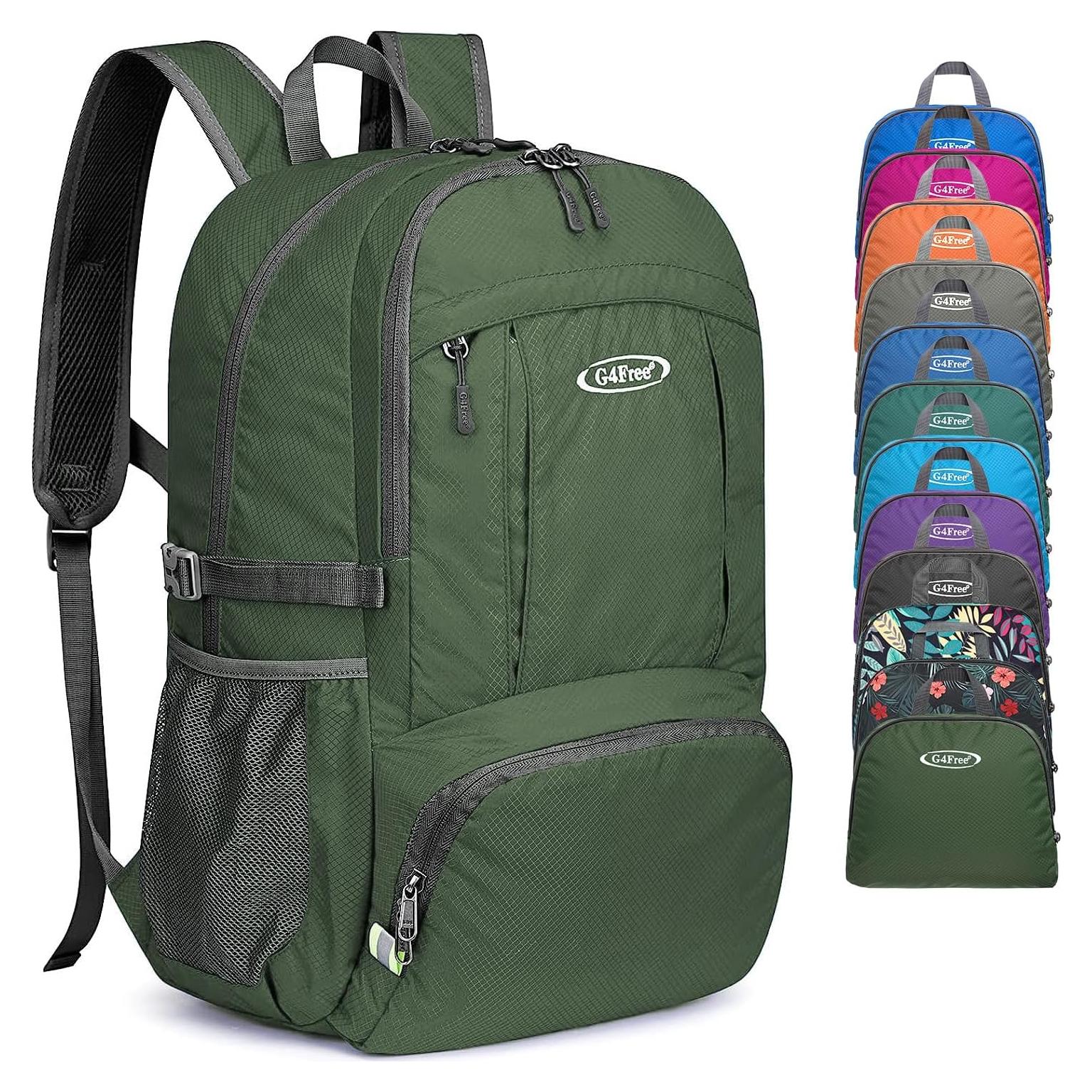 Mochila Plegable 40L G4Free Verde Ejército Impermeable