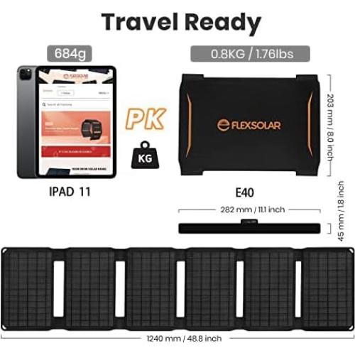 Cargador Solar FlexSolar 40W Plegable USB-C y USB-A