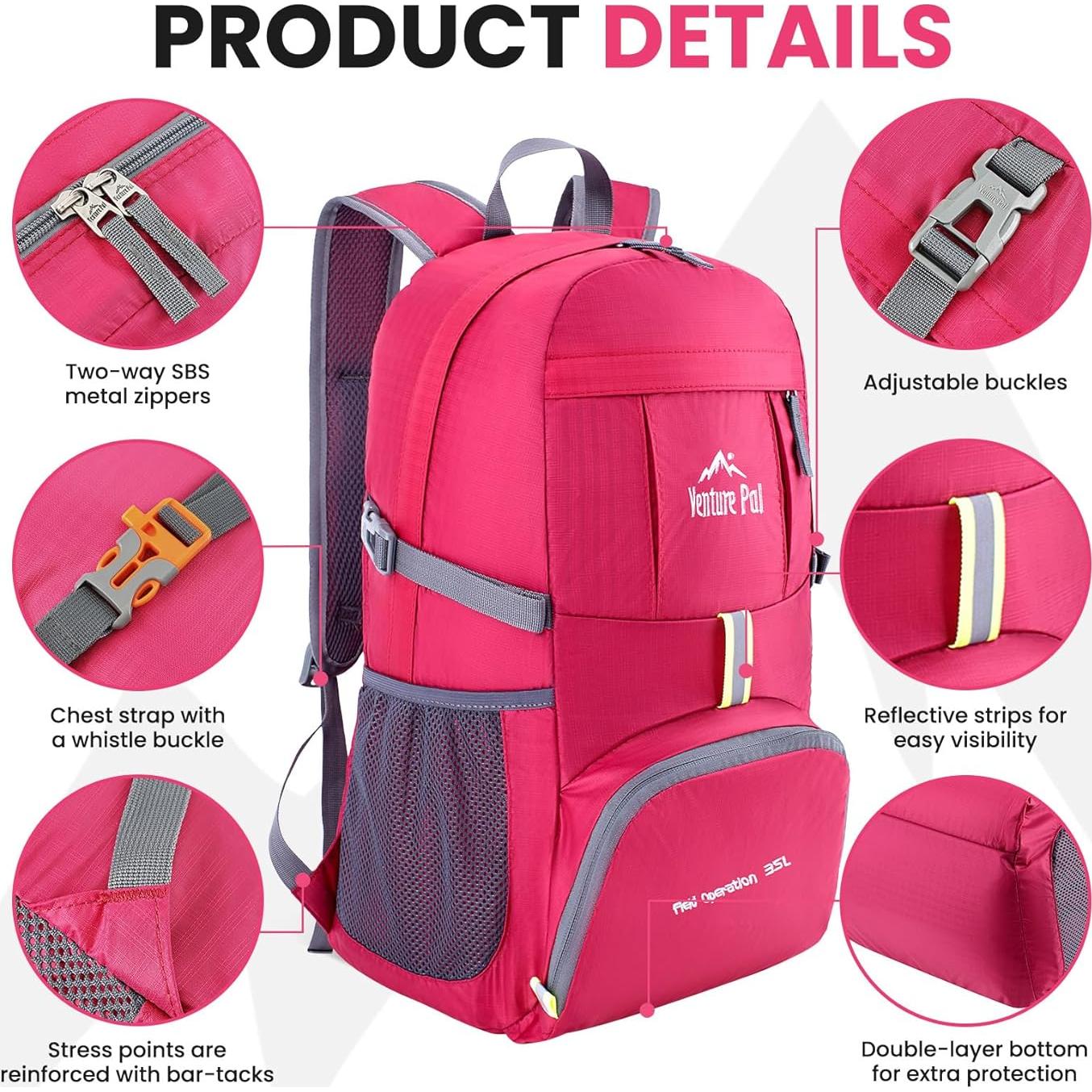Mochila Plegable Venture Pal 35L Fucsia Ultraligera