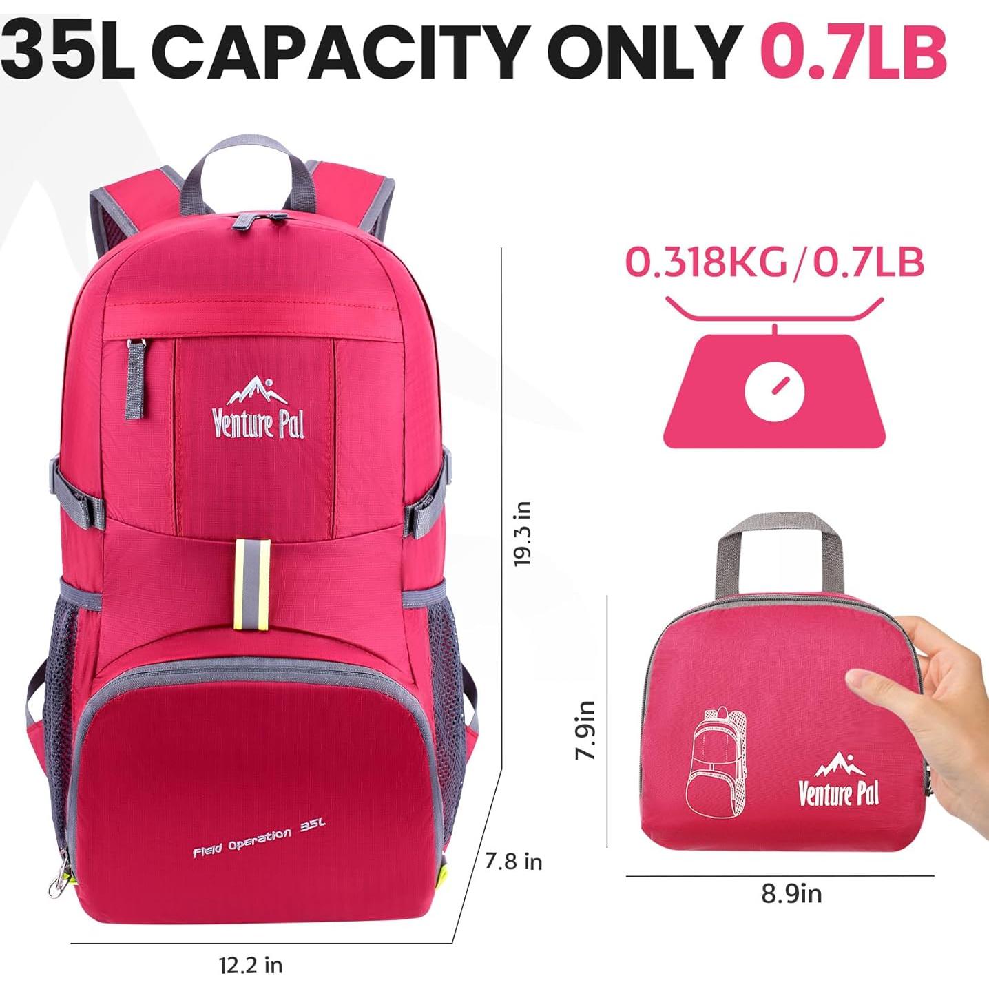 Mochila Plegable Venture Pal 35L Fucsia Ultraligera