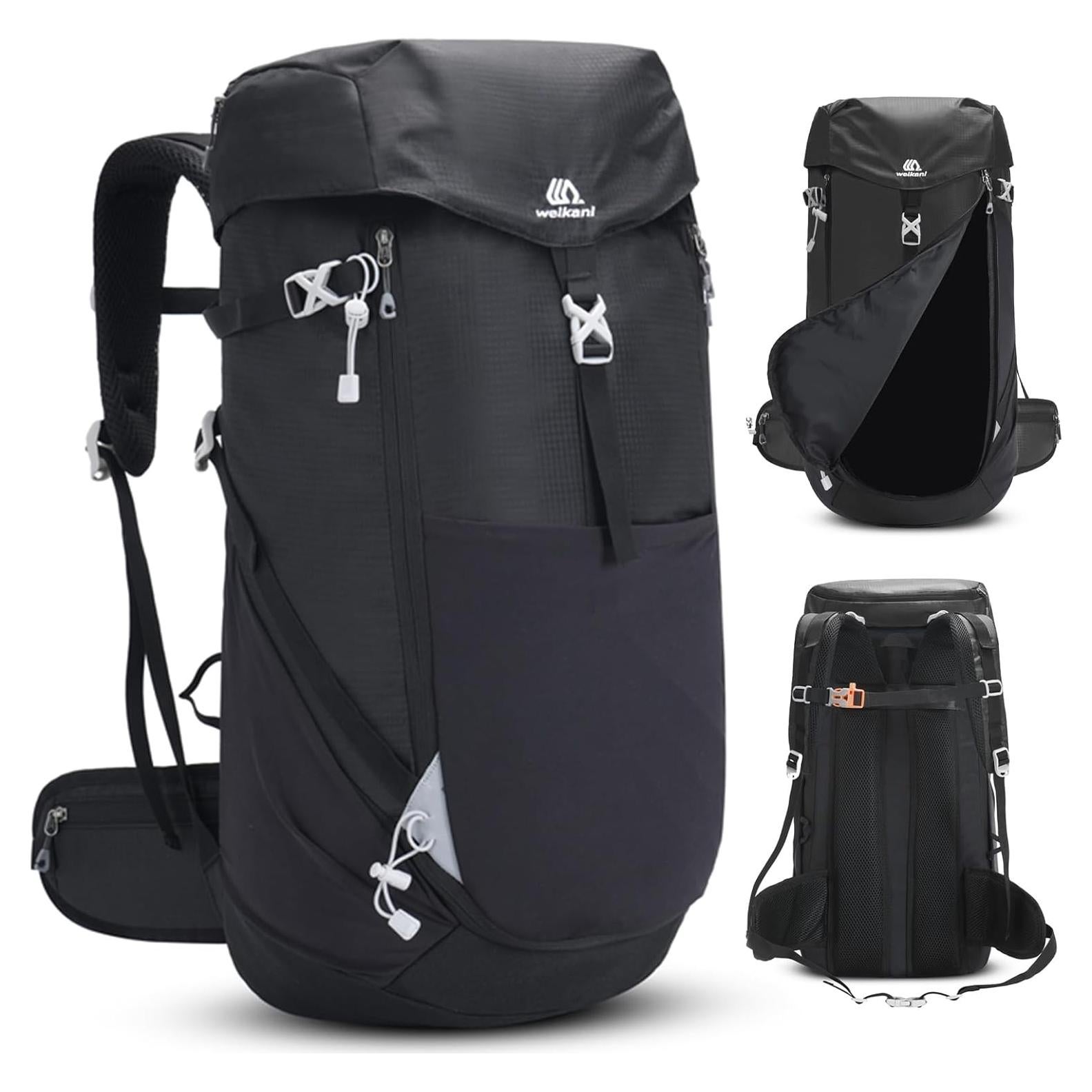 Mochila de Senderismo 50L Outplea Impermeable Unisex Negra