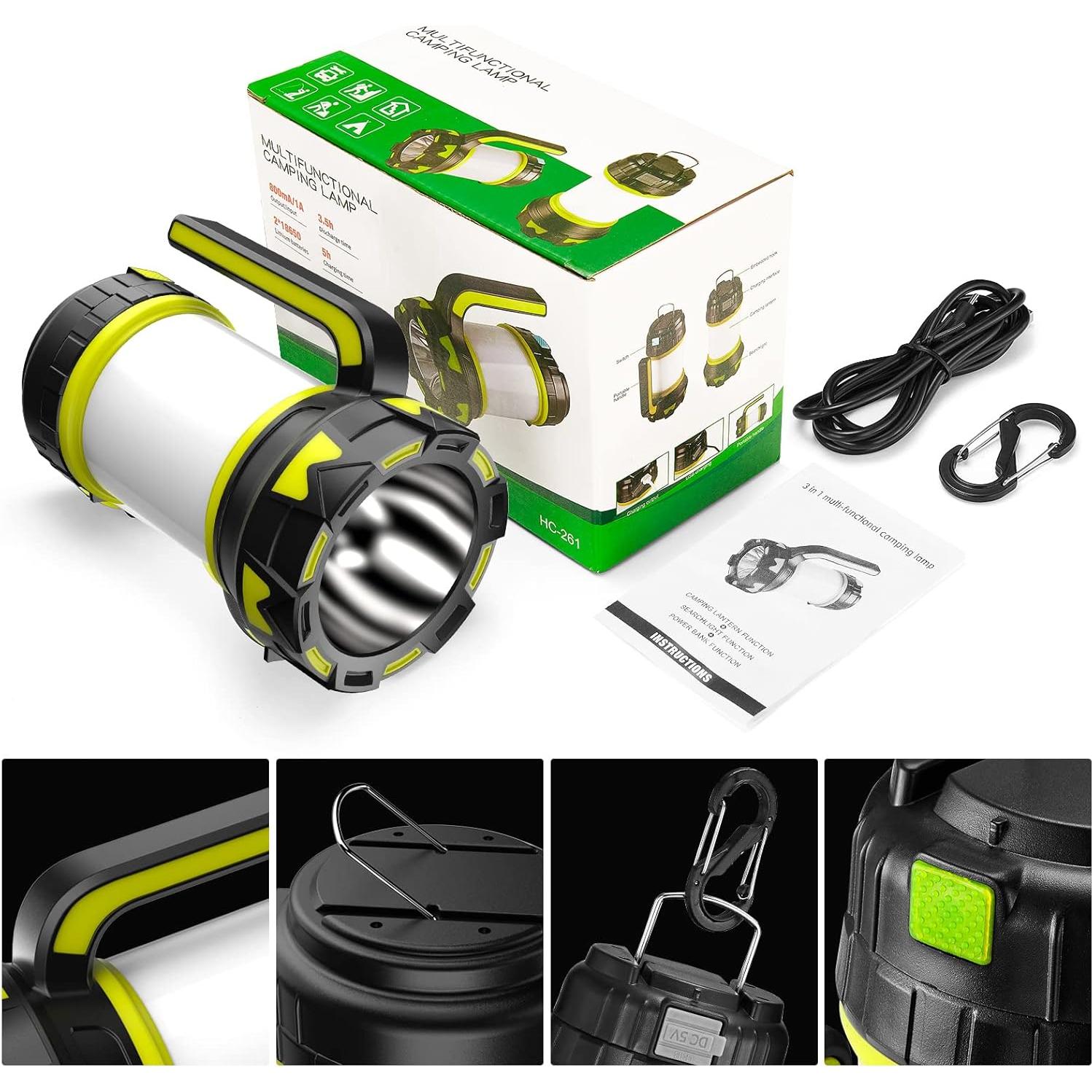 Linterna LED Recargable Bochaos HC-261 3000mAh IPX4 Verde