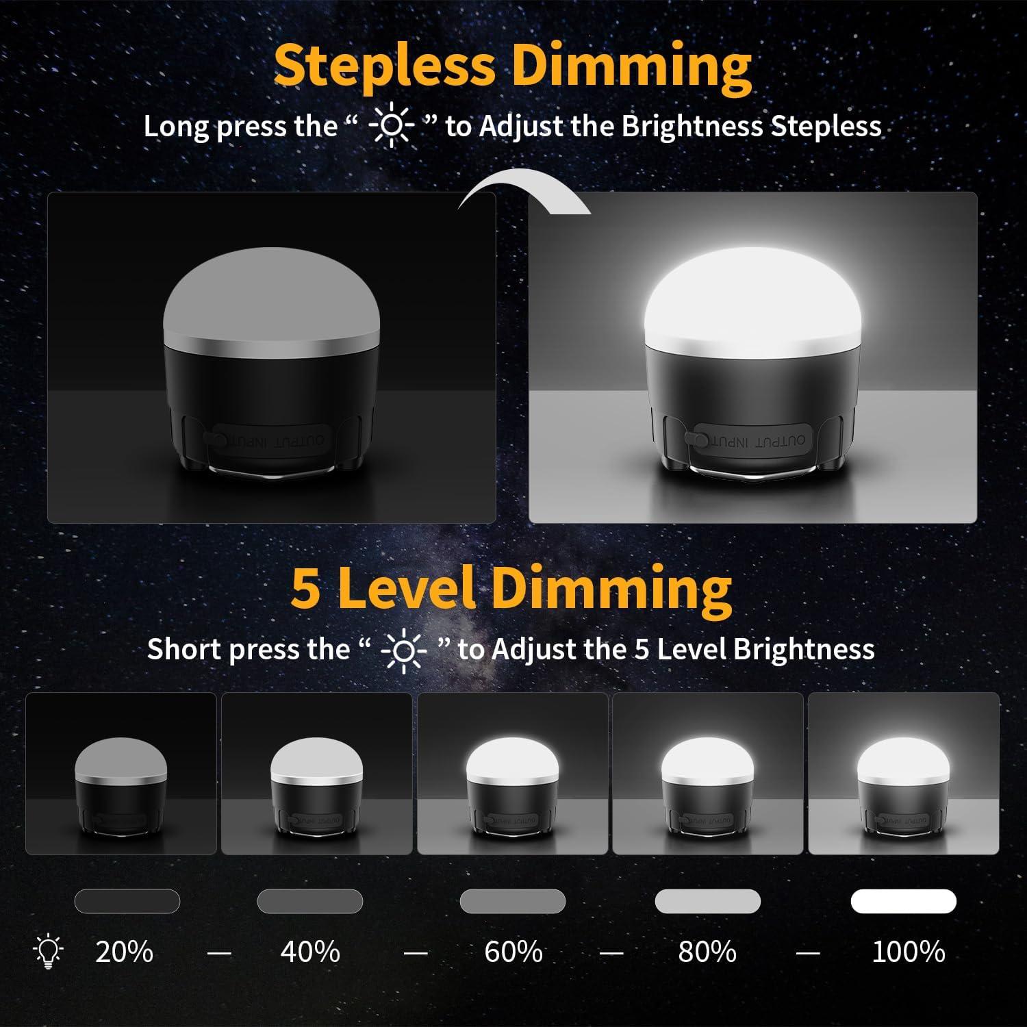 Rechargeable LED Camping Lantern 1000LM, Portable Tent Lights with 3 Colors, IP65 Waterproof, Magnetic Base, 4000mAH Emergency Hanging Light for Power Outages, Hiking, Tent, Outdoor, Home