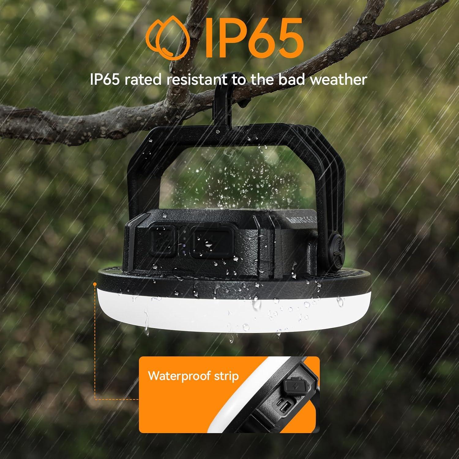 Linterna LED VAVOFO 30W Recargable 7200mAh IP65 Negra