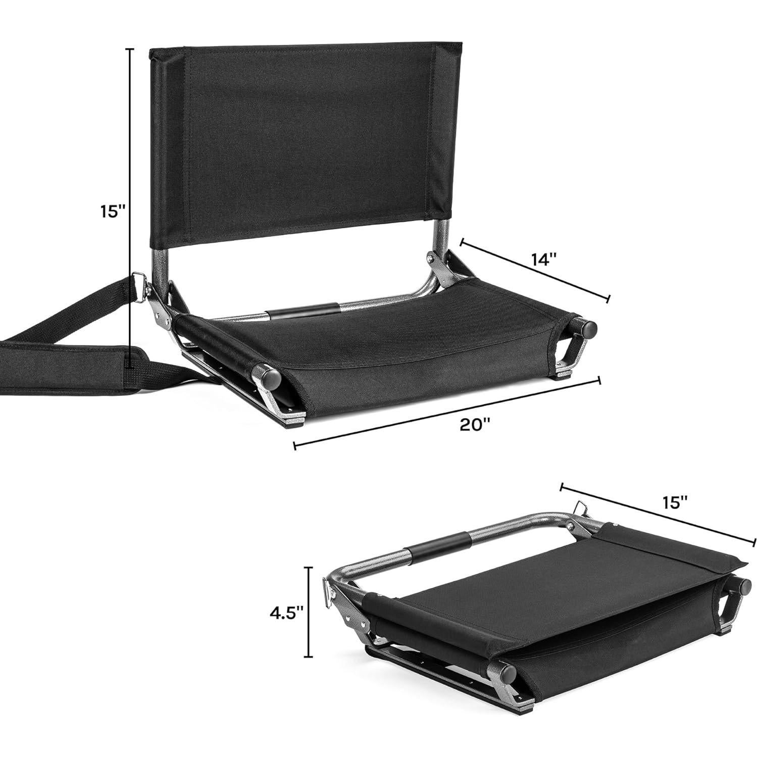 Asiento de Estadio Extra Ancho Cascade Mountain Tech Negro
