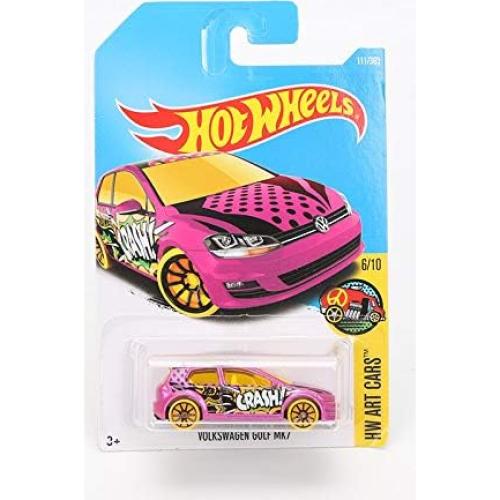 Hot Wheels Volkswagen Golf MK7 2017 Art Cars Rosa 1:64