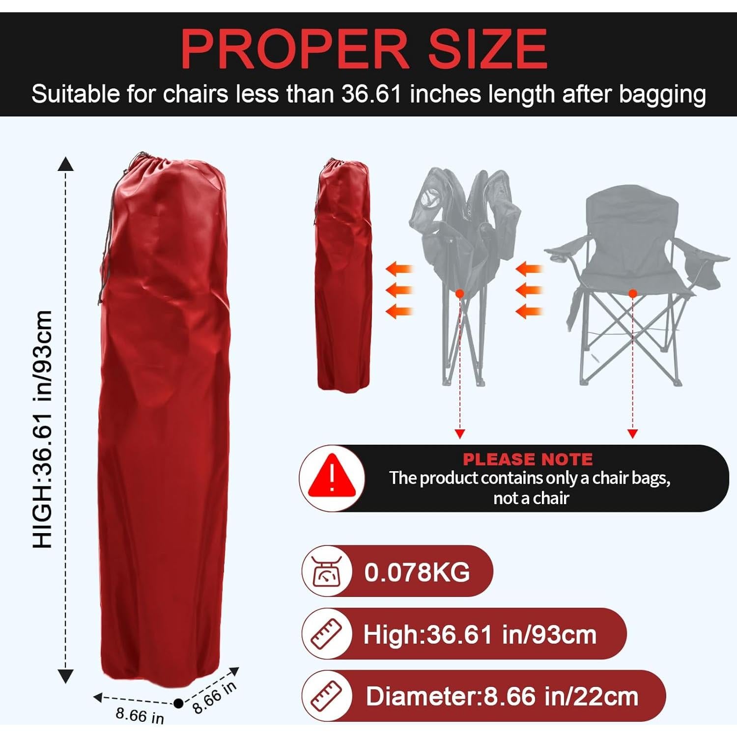Bolsa de Reemplazo para Silla de Camping Coleman 92.96 cm Roja