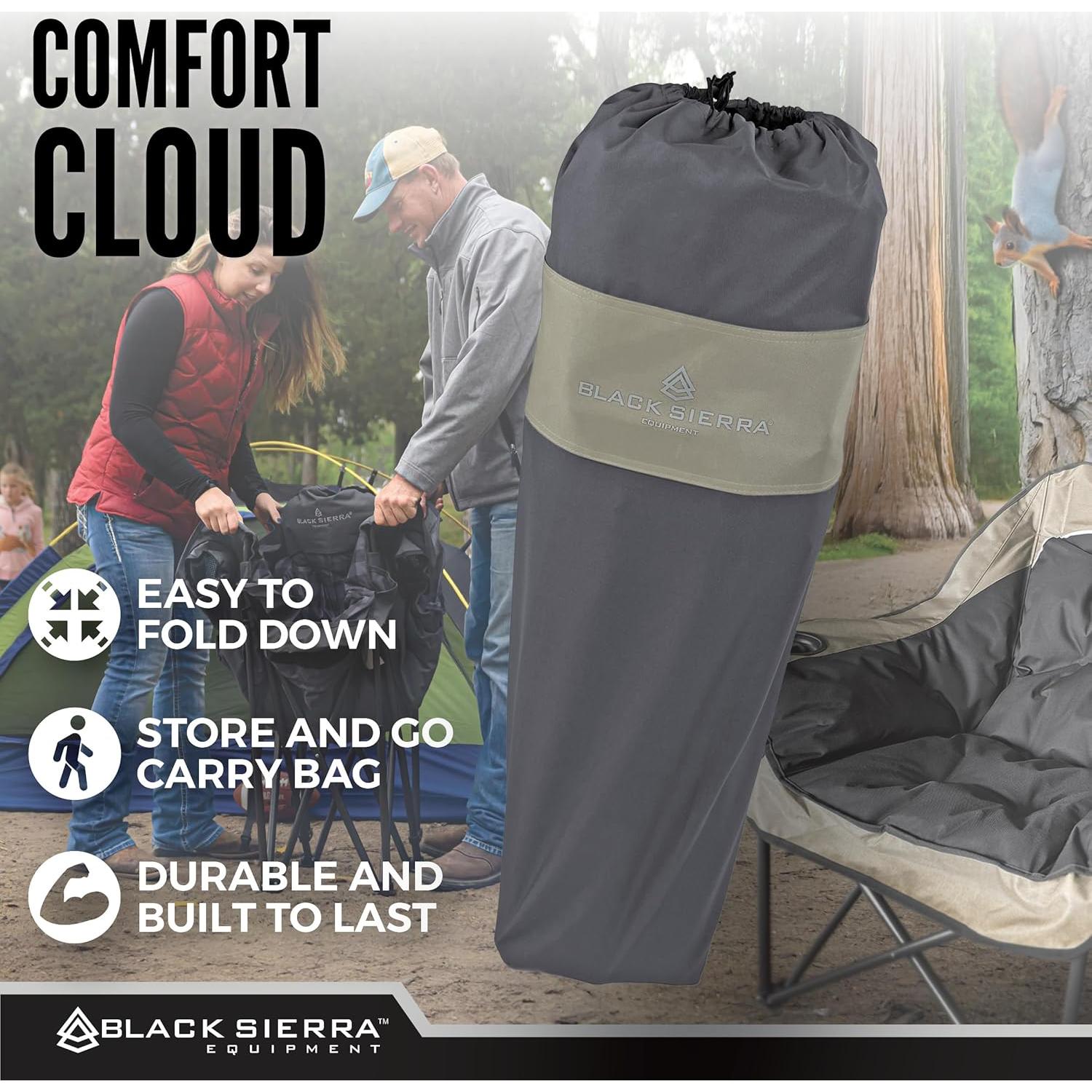 Silla de Camping Acolchada Black Sierra Comfort Cloud XL - Soporta 181kg