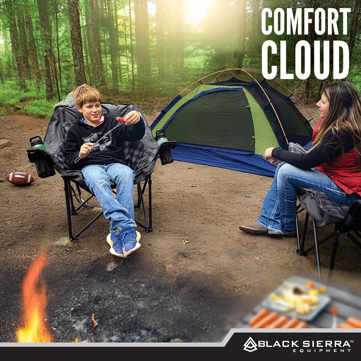 Silla de Camping Acolchada Black Sierra Comfort Cloud XL - Soporta 181kg