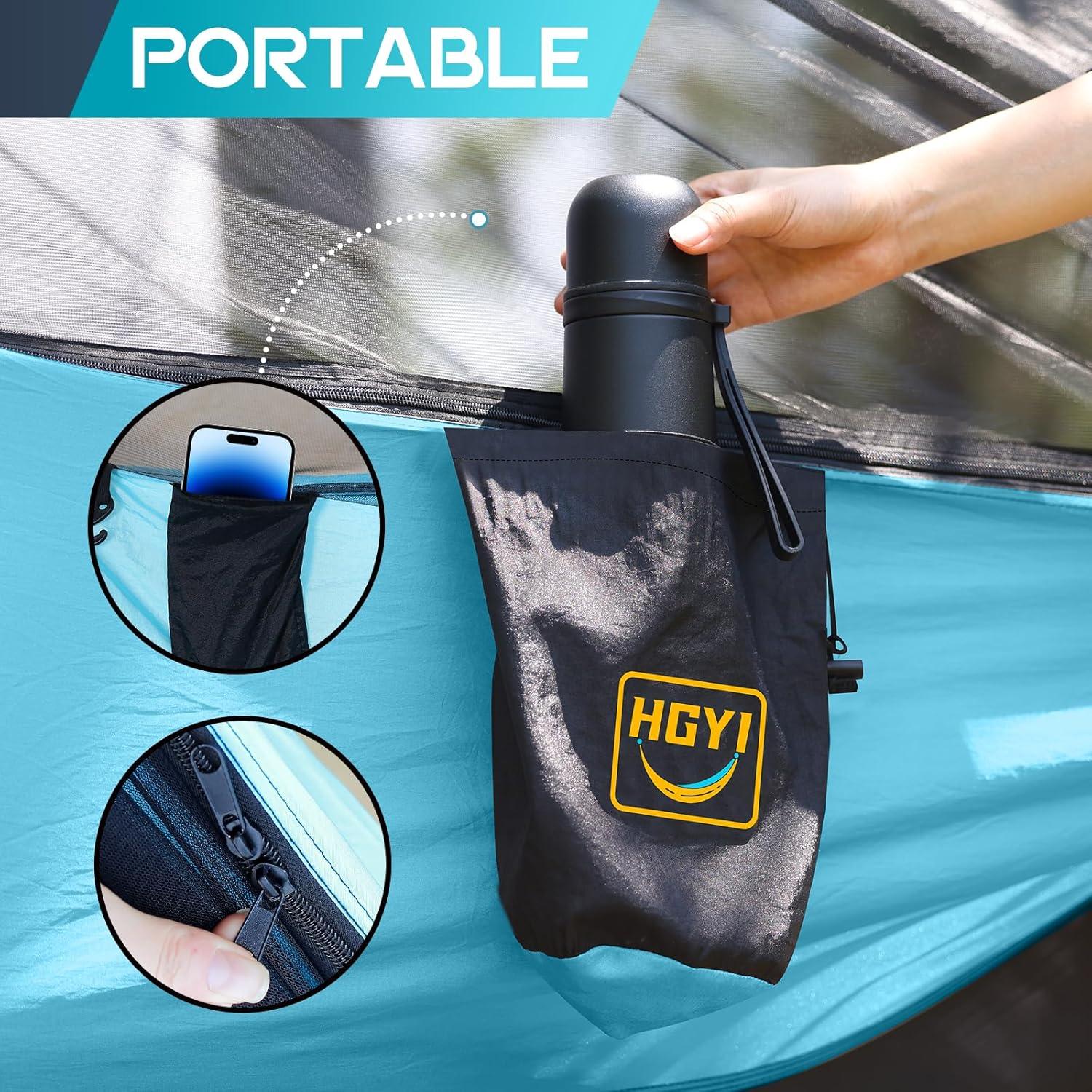 Hamaca de Camping HGYI con Red para Mosquitos 272 kg 289.56x144.78 cm