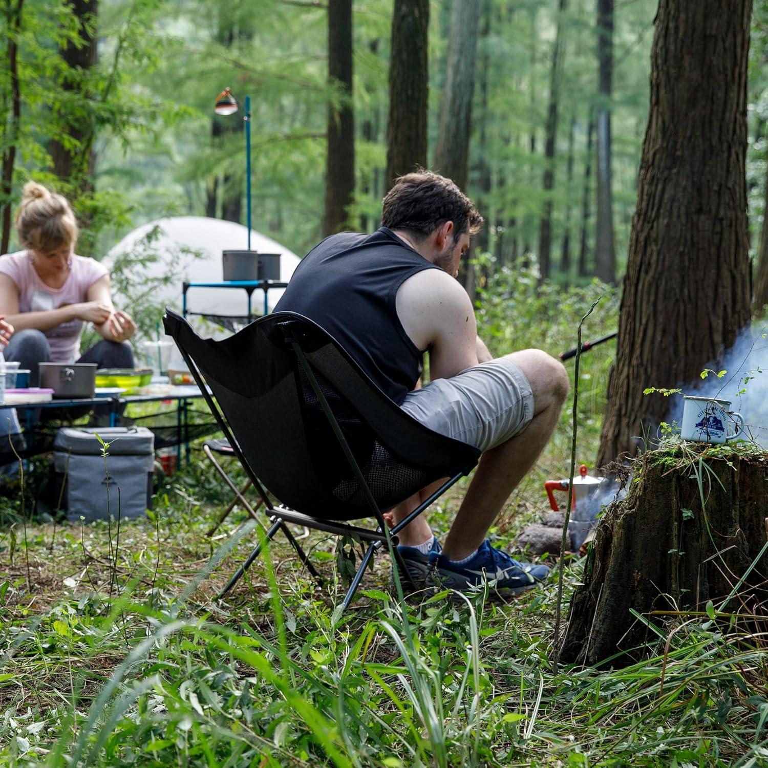 Naturehike YL05 Camping Chair, Ultralight Portable Camp Chair with Storage Bag, Compact Folding Beach Chair for Backpacking Hiking Fishing Picnic