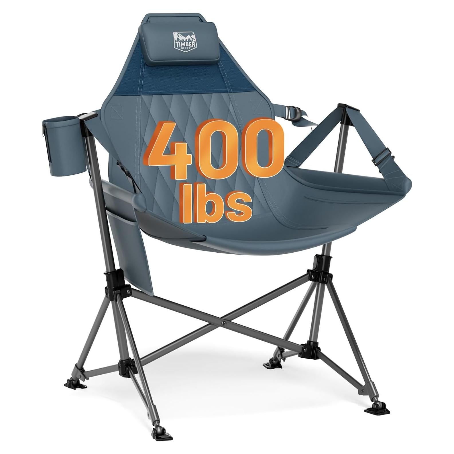 Silla de Camping Timber Ridge Plegable Sobredimensionada Azul