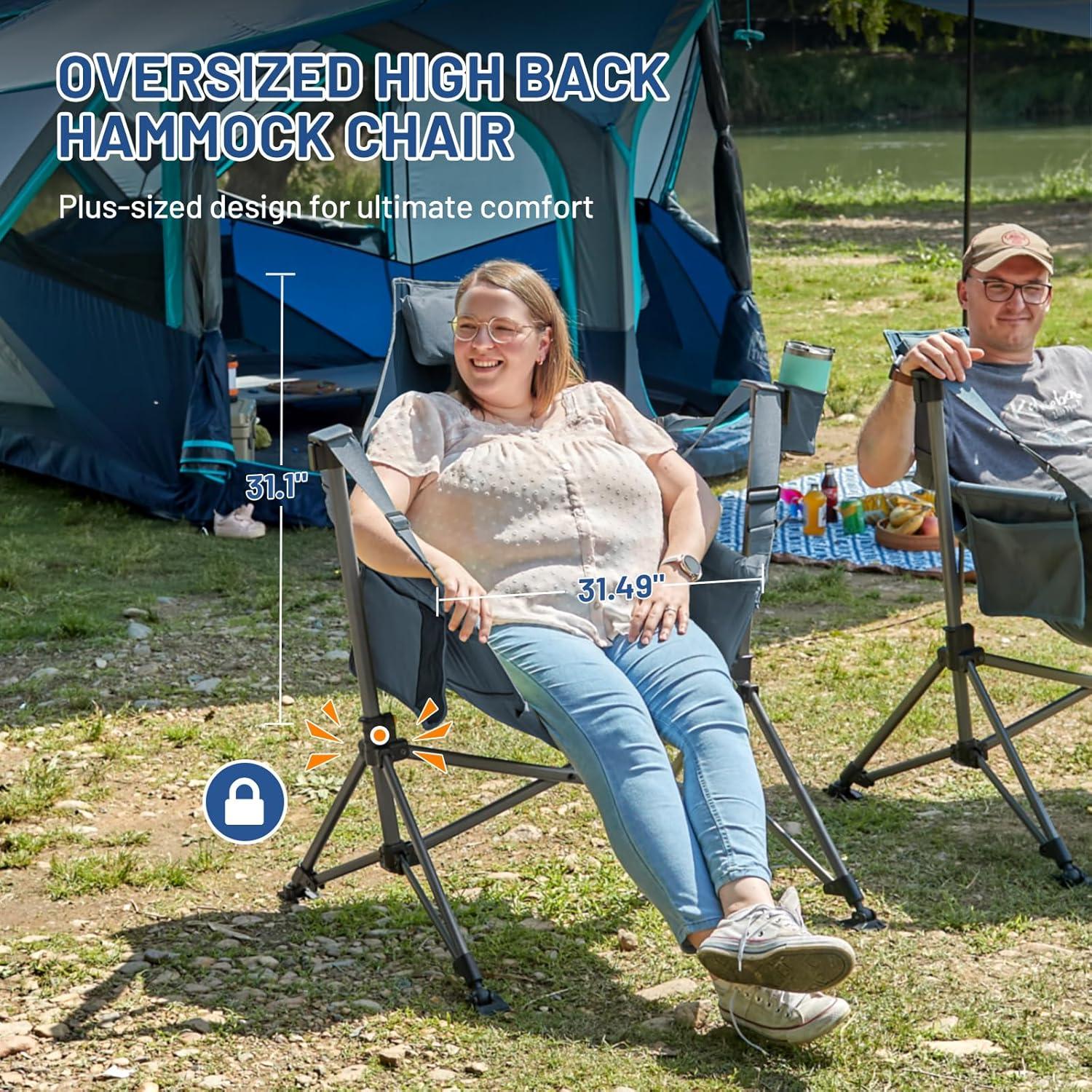 Silla de Camping Timber Ridge Plegable Sobredimensionada Azul