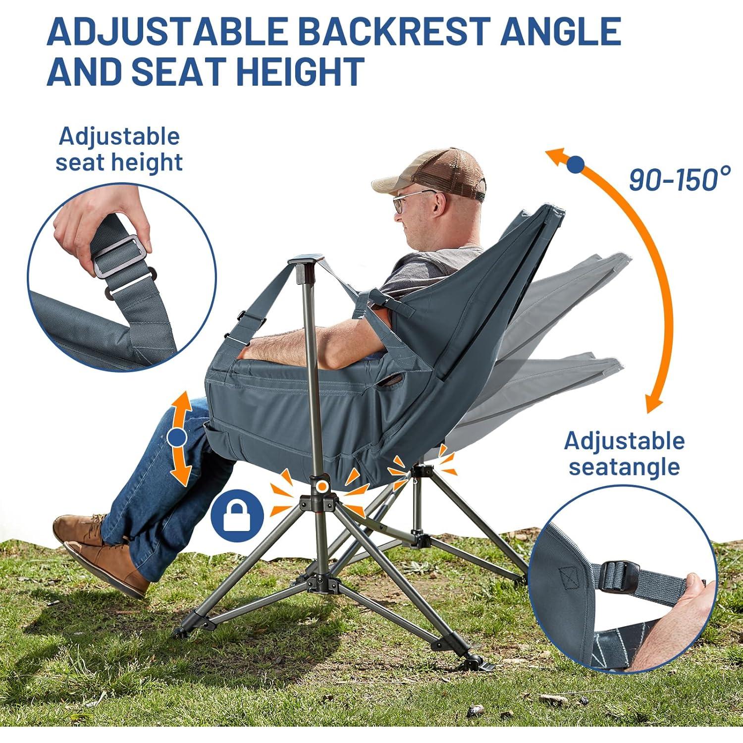 Silla de Camping Timber Ridge Plegable Sobredimensionada Azul