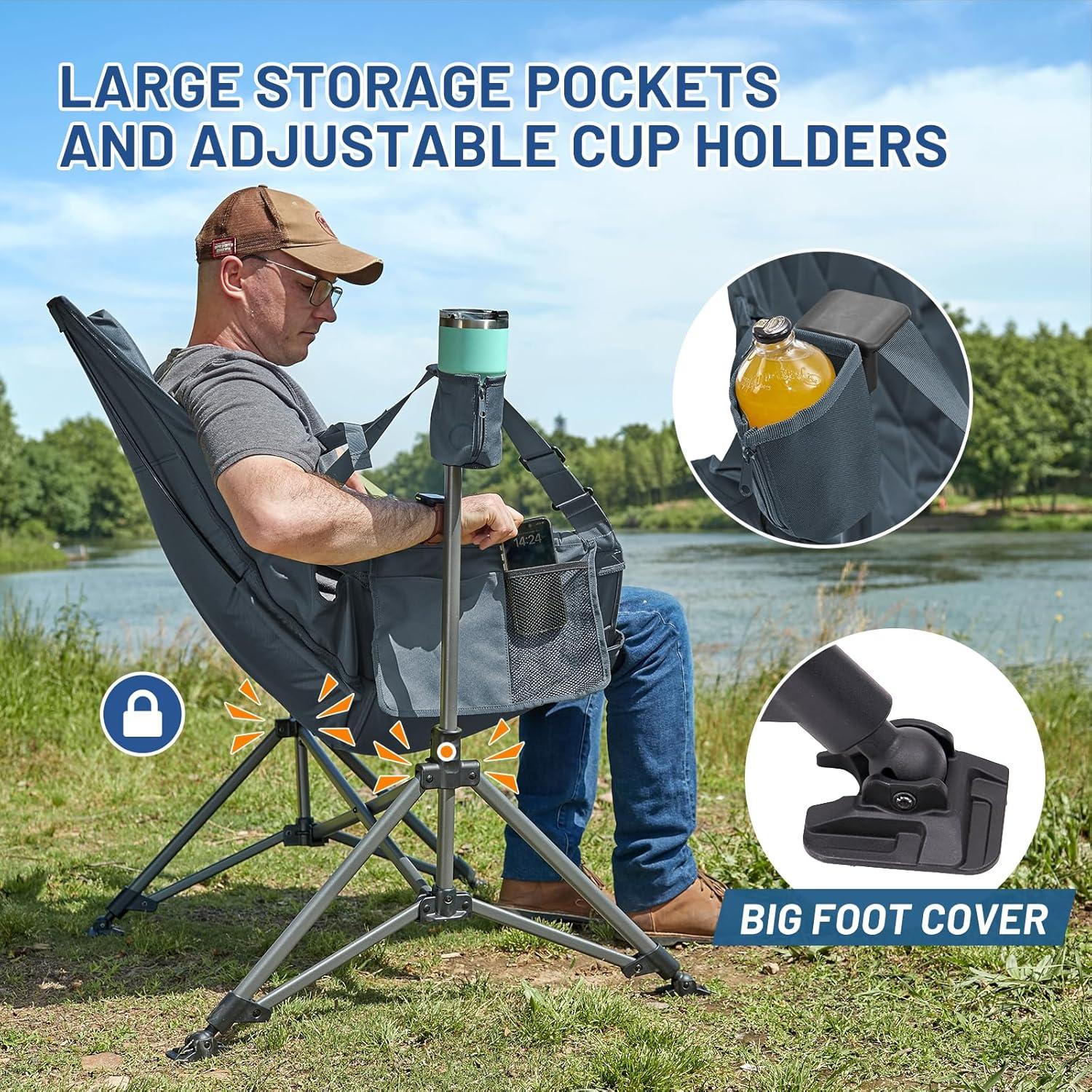 Silla de Camping Timber Ridge Plegable Sobredimensionada Azul