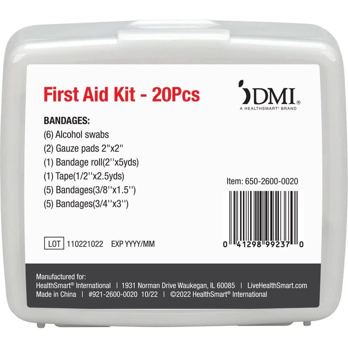 Kit de Primeros Auxilios DMI 20 Piezas Compacto Resistente al Agua