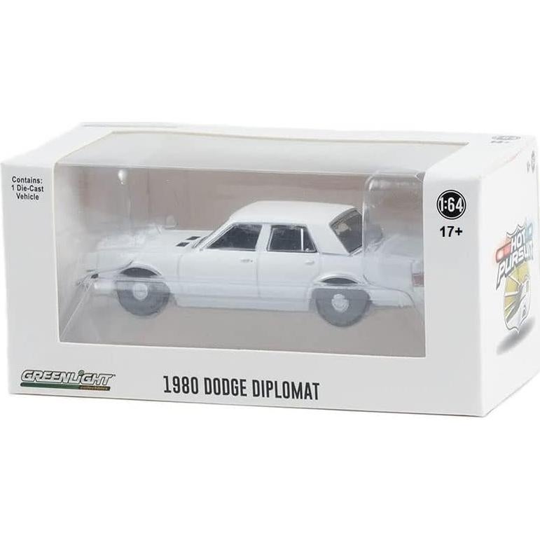 Coche Diecast 1:64 Greenlight Dodge Diplomat Policía Blanco 1980-89