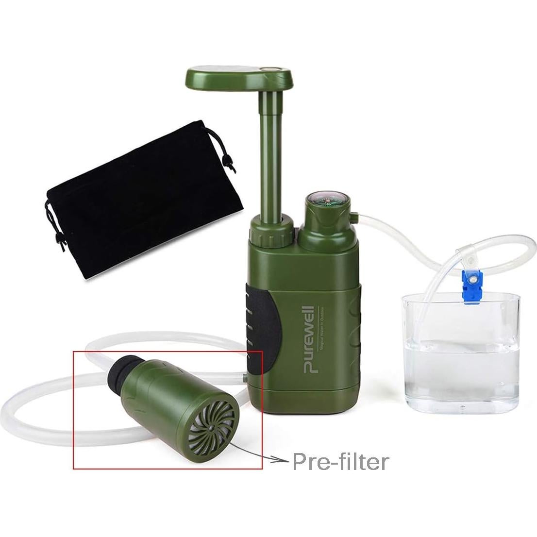 Filtro de Agua Purewell YGL-123 Portátil 4 Etapas Camping