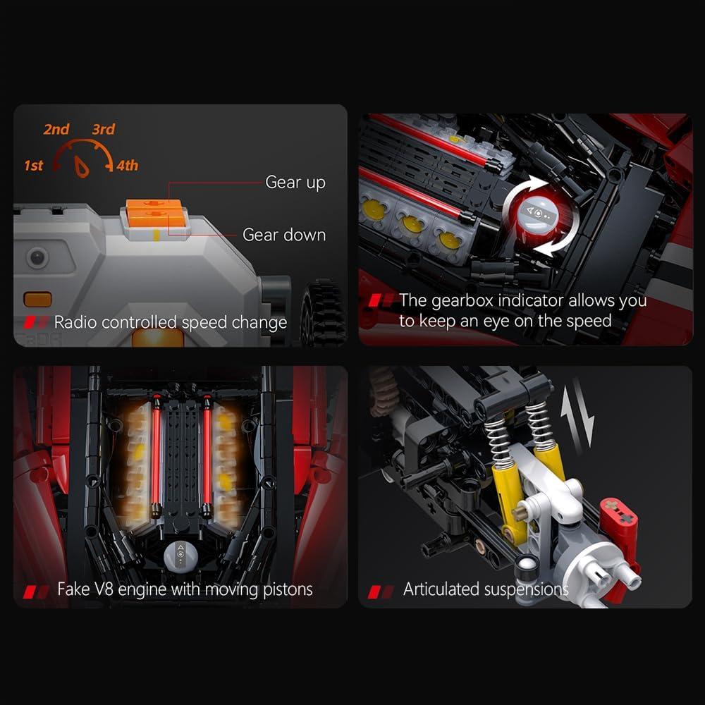 Kit de Construcción de Coche RC CaDA C61042W 1:8 3187 Piezas