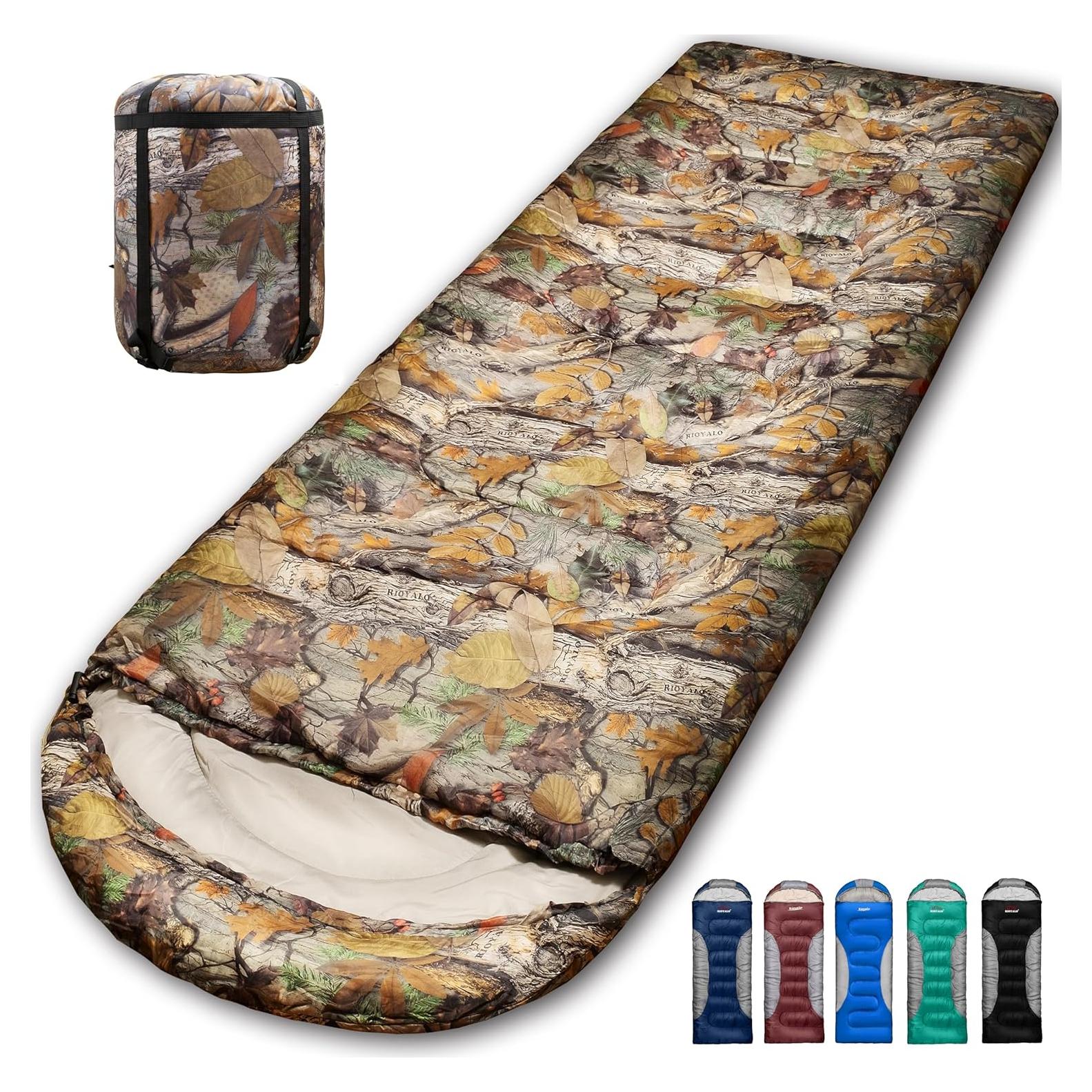 Saco de dormir Rioyalo 0°C Camuflaje Forestal 220x78cm