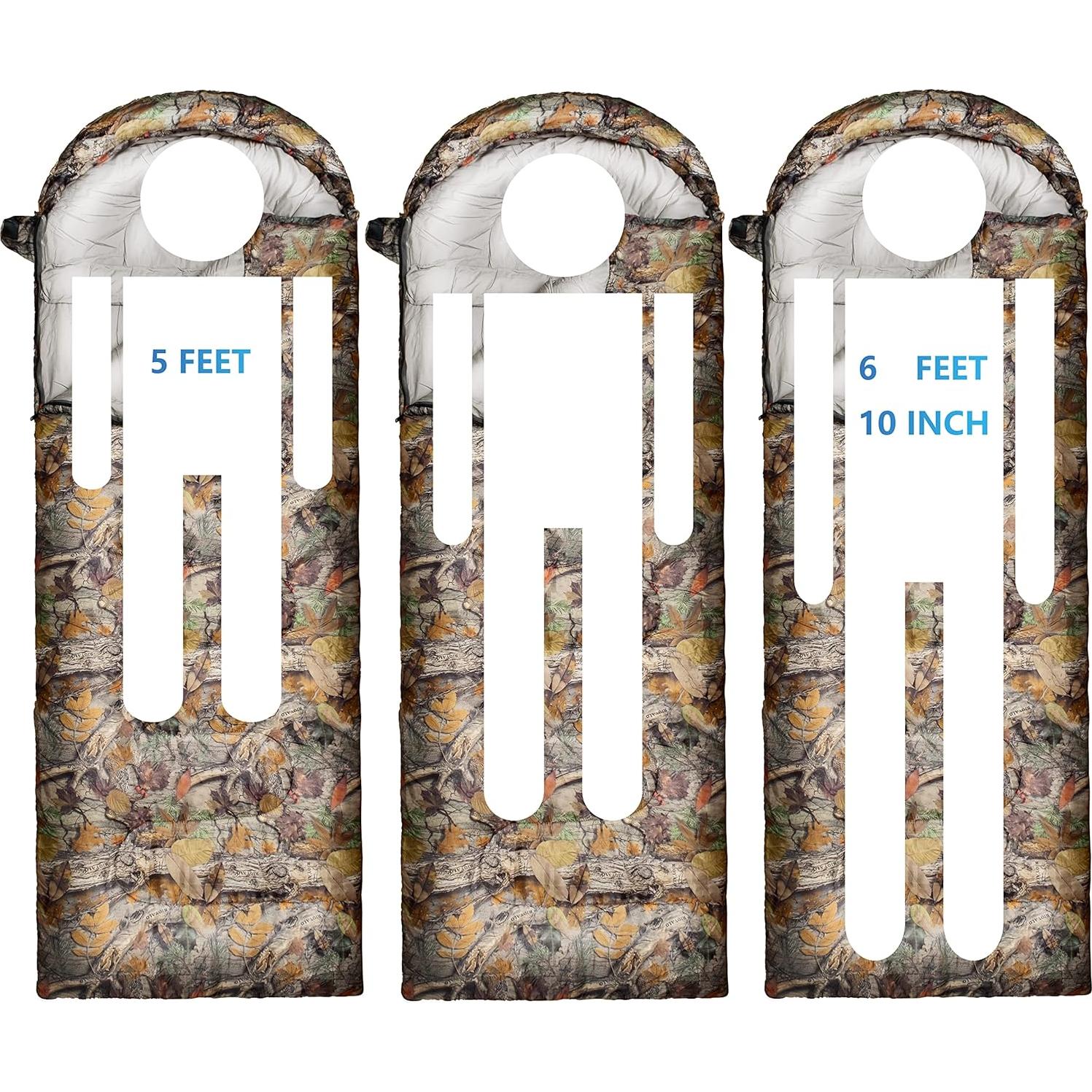 Saco de dormir Rioyalo 0°C Camuflaje Forestal 220x78cm