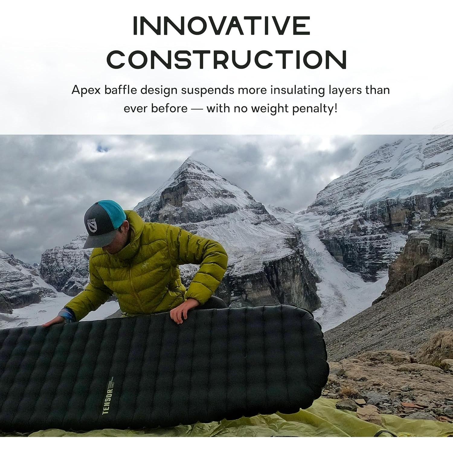 NEMO Equipment Tensor Extreme Conditions Sleeping Pad - Regular (72"x20") - Black/Birch Bud/Citron