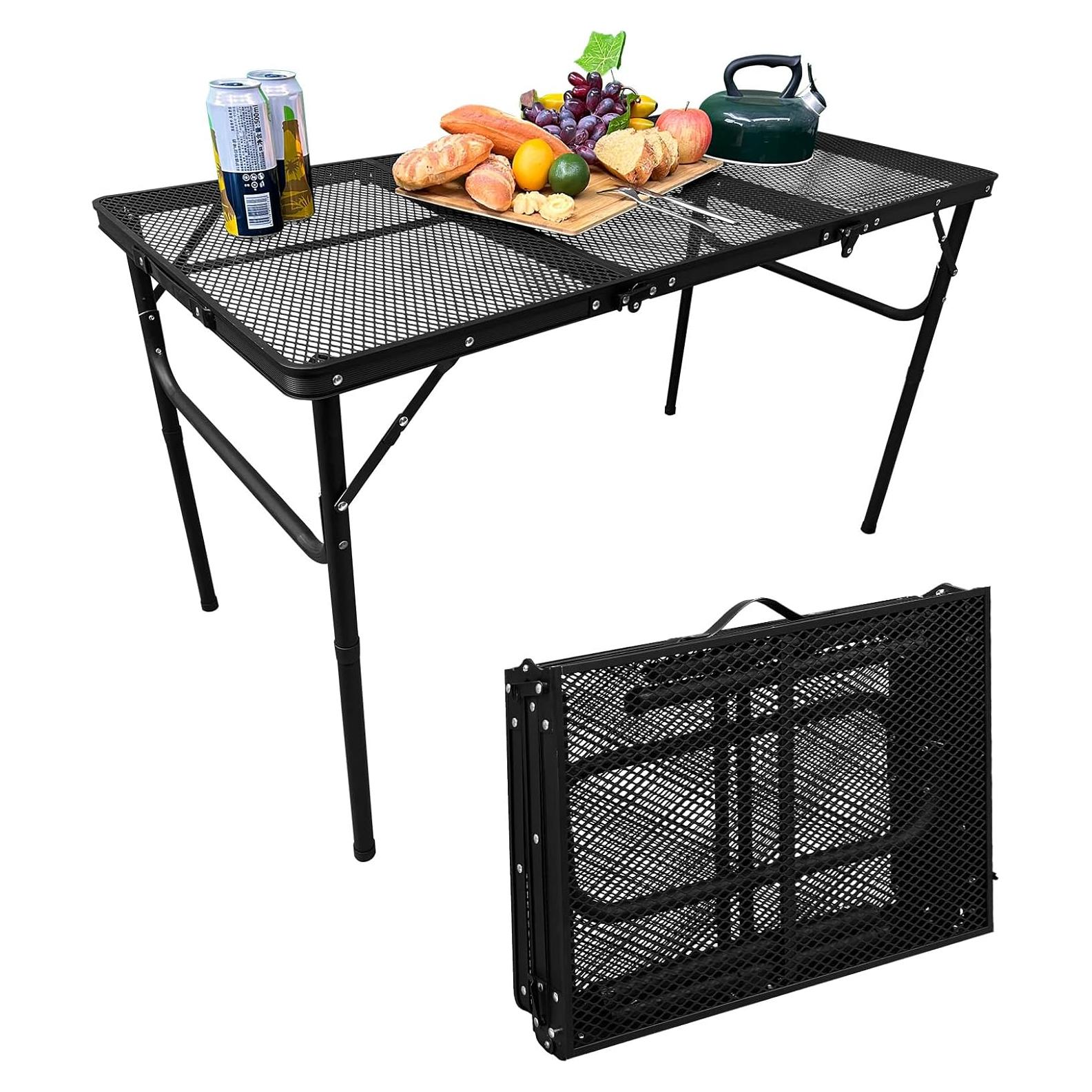 Mesa Plegable CampLand 12060A Aluminio 120x70 cm Negra