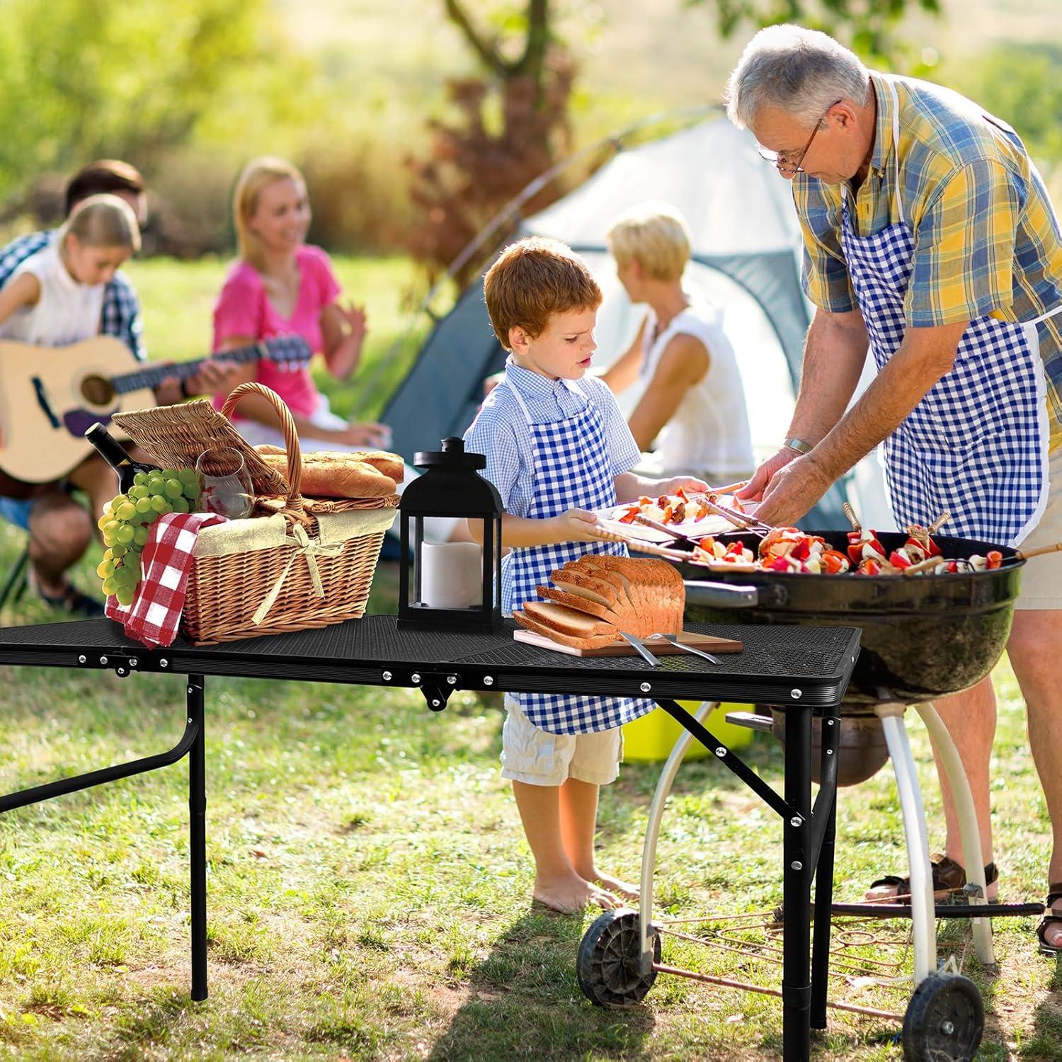 Mesa Plegable CampLand 12060A Aluminio 120x70 cm Negra